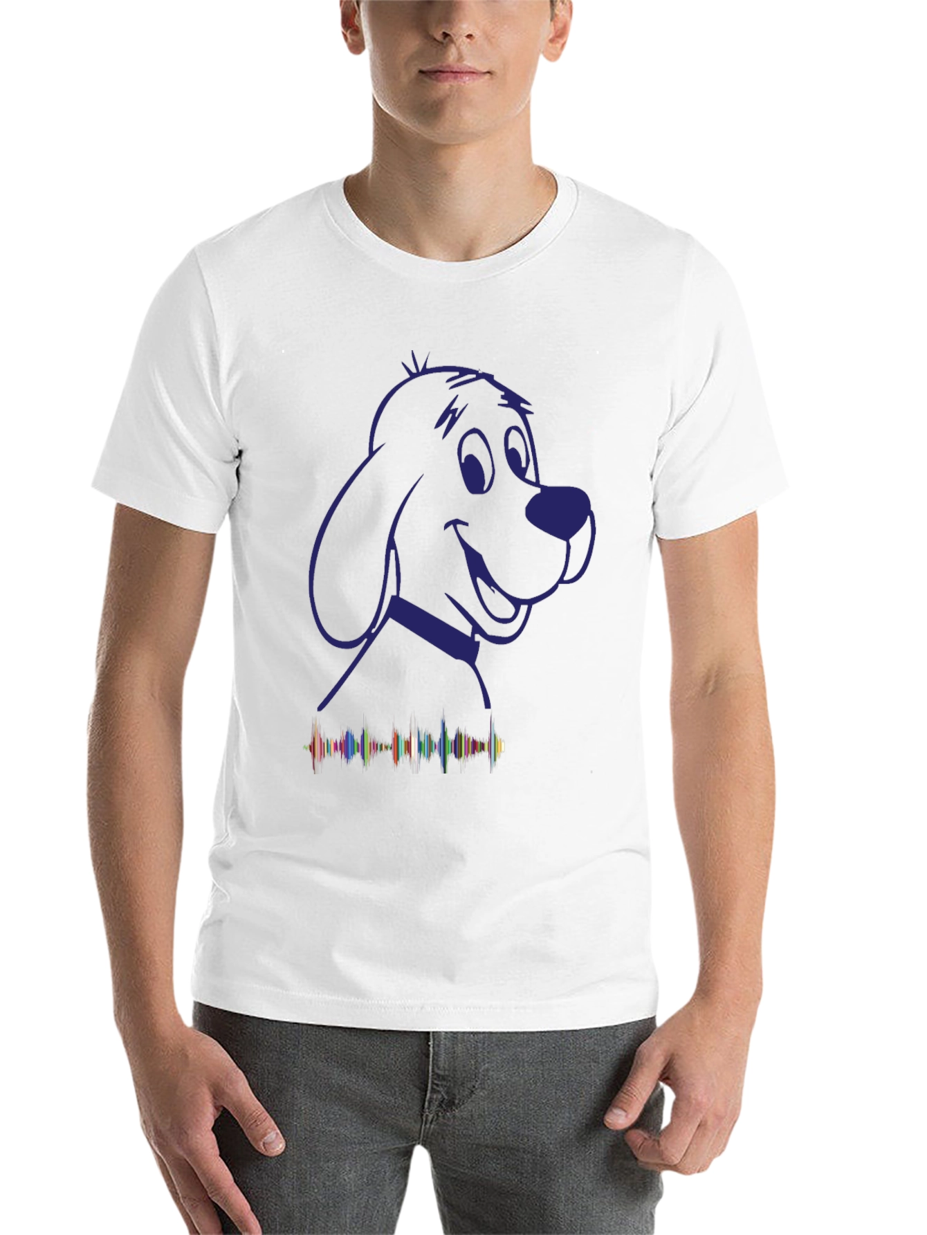 Black Dog Outline T-Shirt with Soundwave Graphic view 14