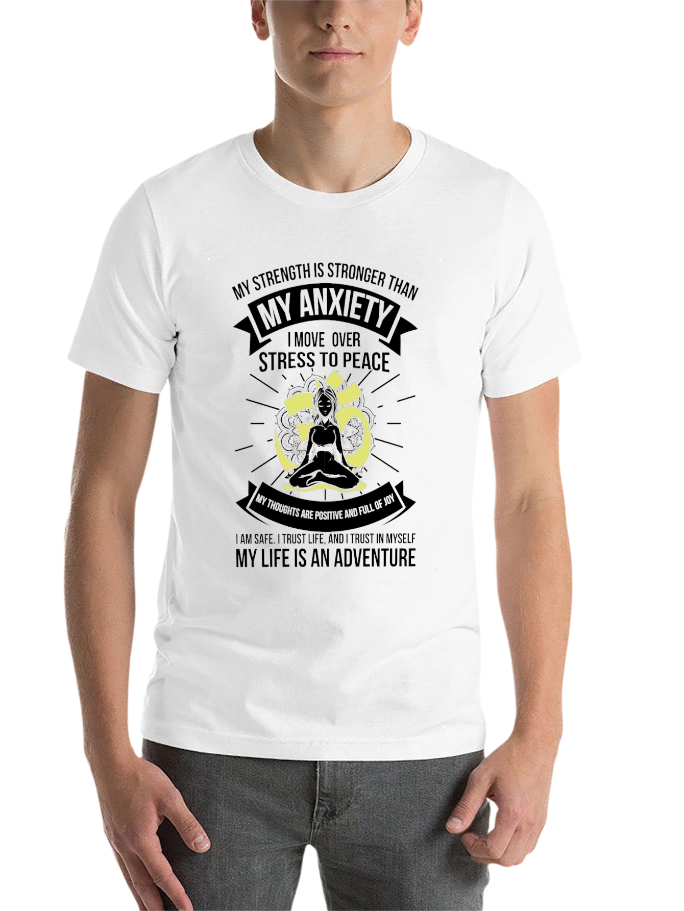 Black My Anxiety Black T-Shirt for Men - Adventure Life Tee view 14
