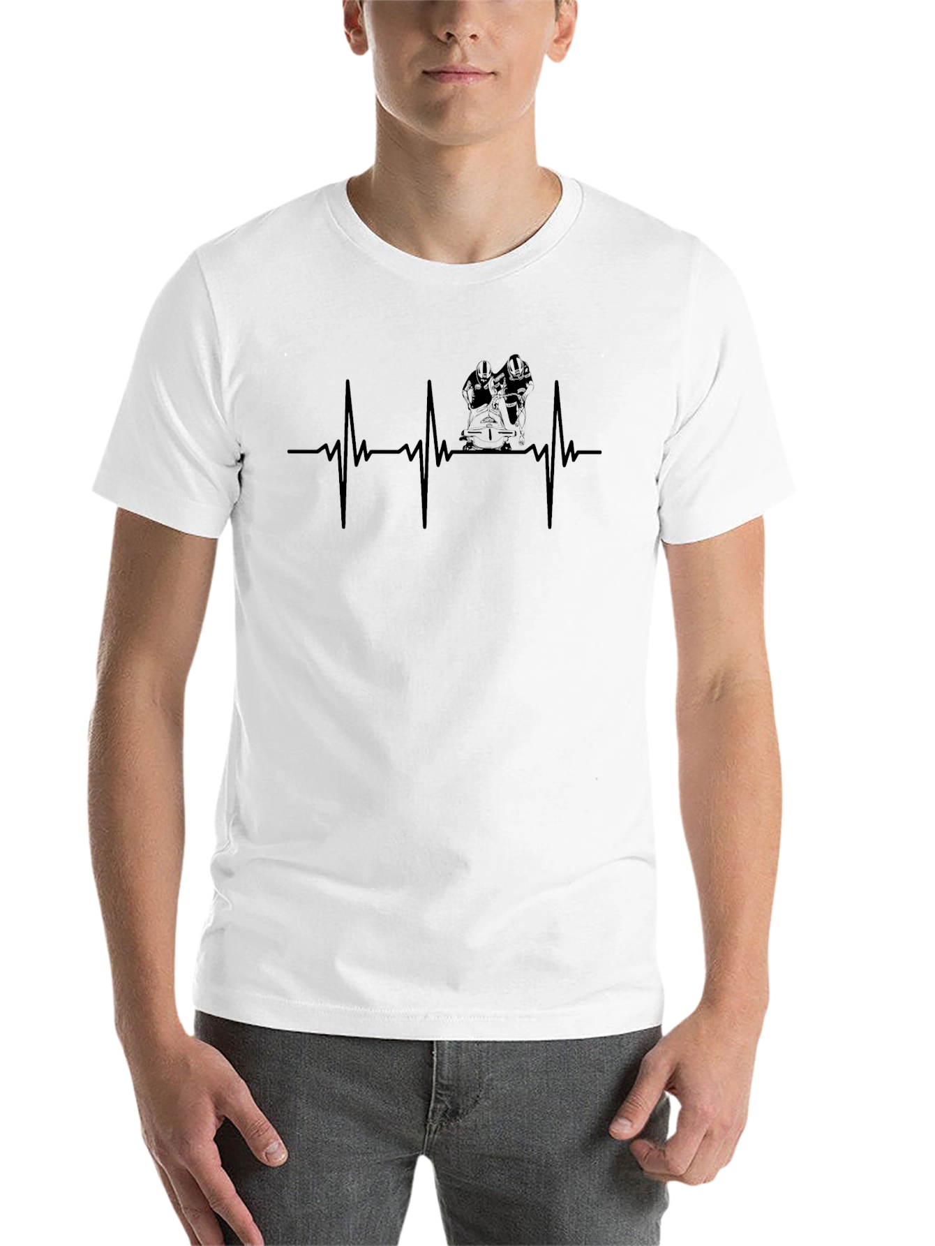 Black Firefighter Heartbeat Graphic T-Shirt view 14