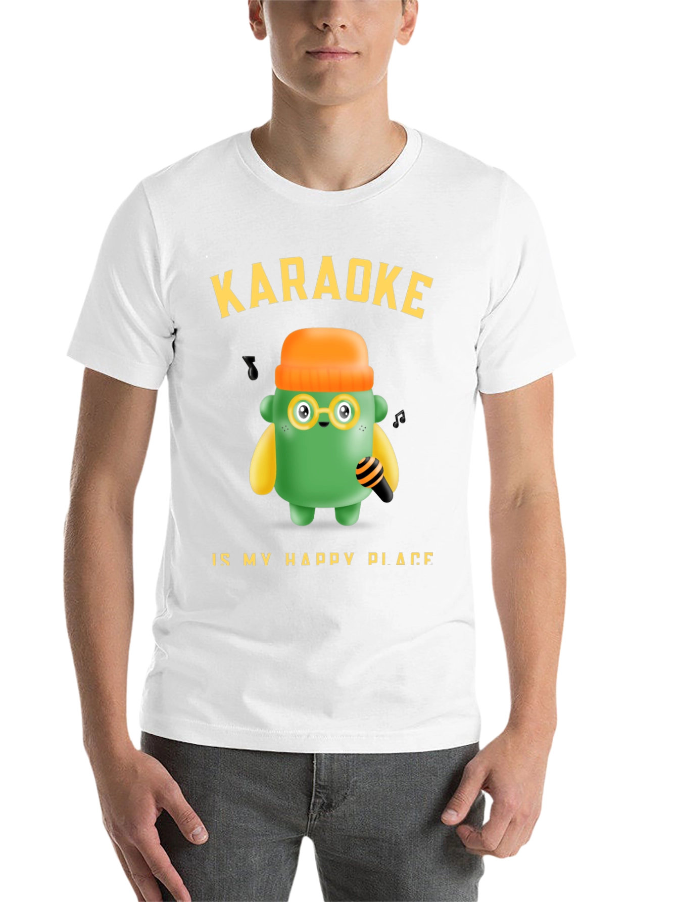 Black Karaoke My Happy Place T-Shirt Fun Graphic Tee view 14
