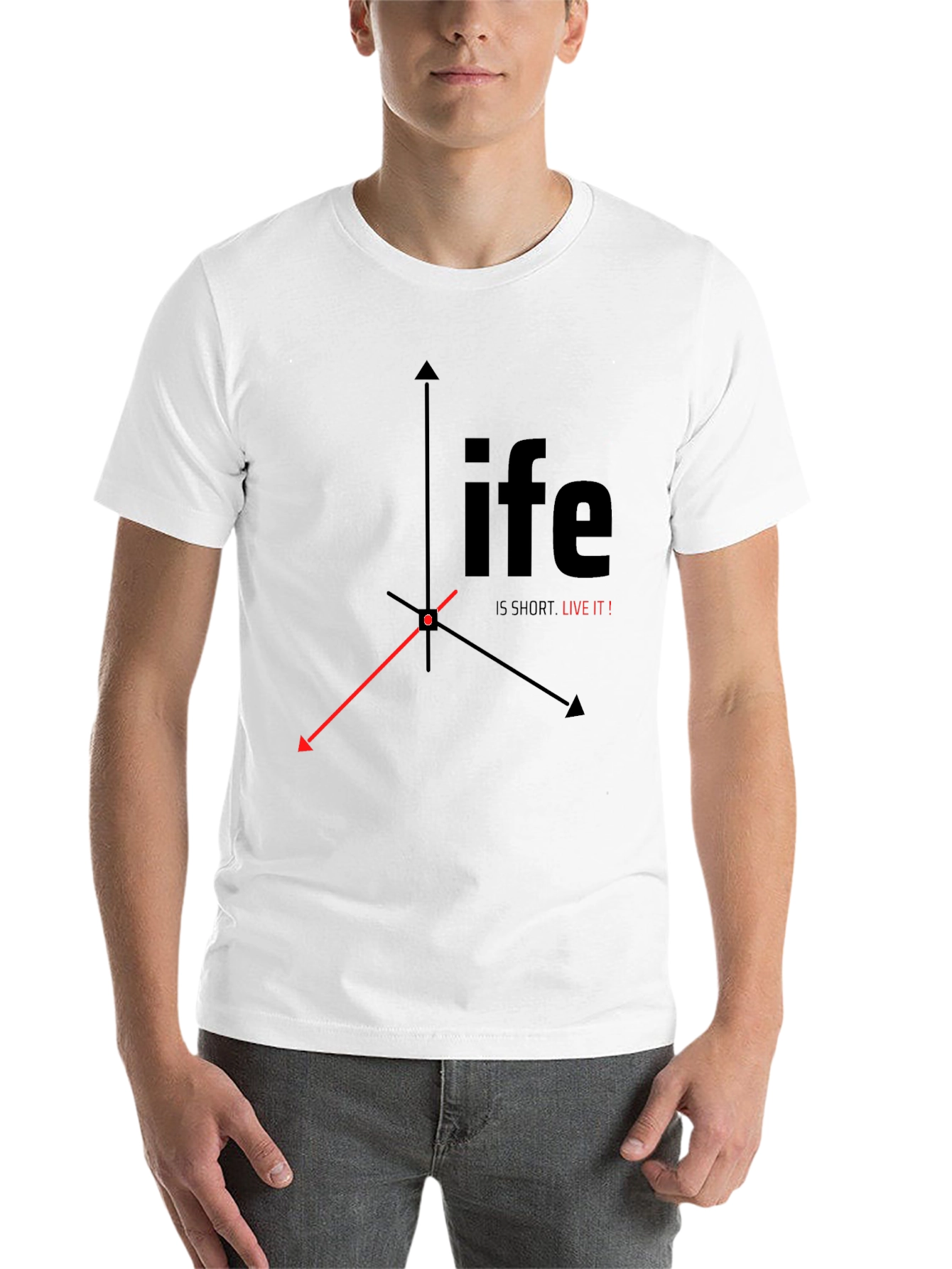 Life is Short, Live It! Black Graphic Tee - 14
