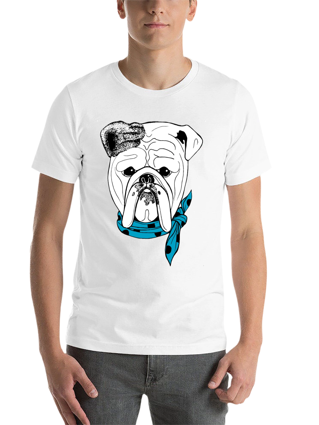 Black Bulldog Bandana Graphic Tee - Stylish Dog Lover T-Shirt view 14