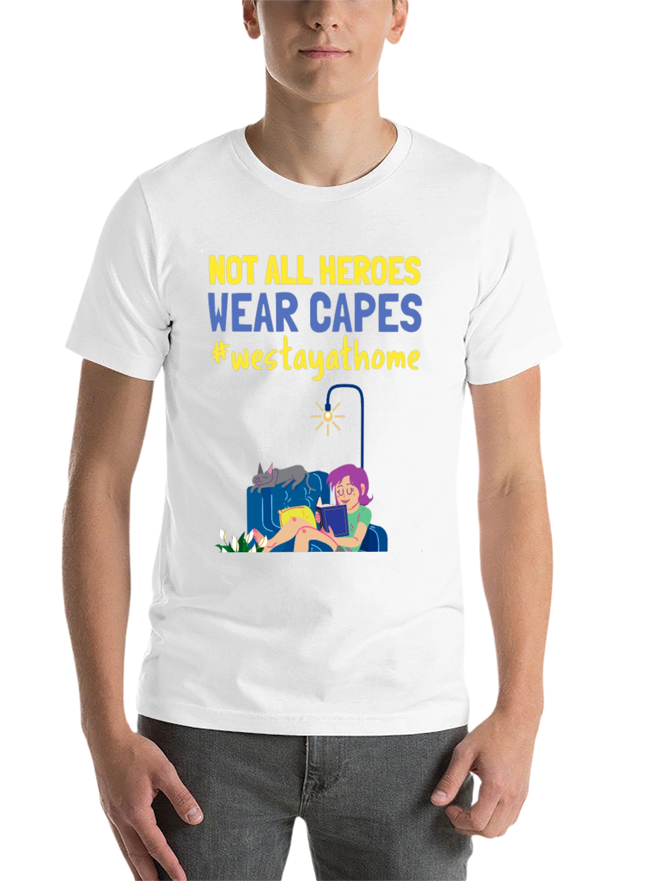 Black Not All Heroes Wear Capes Stay Home T-Shirt view 14