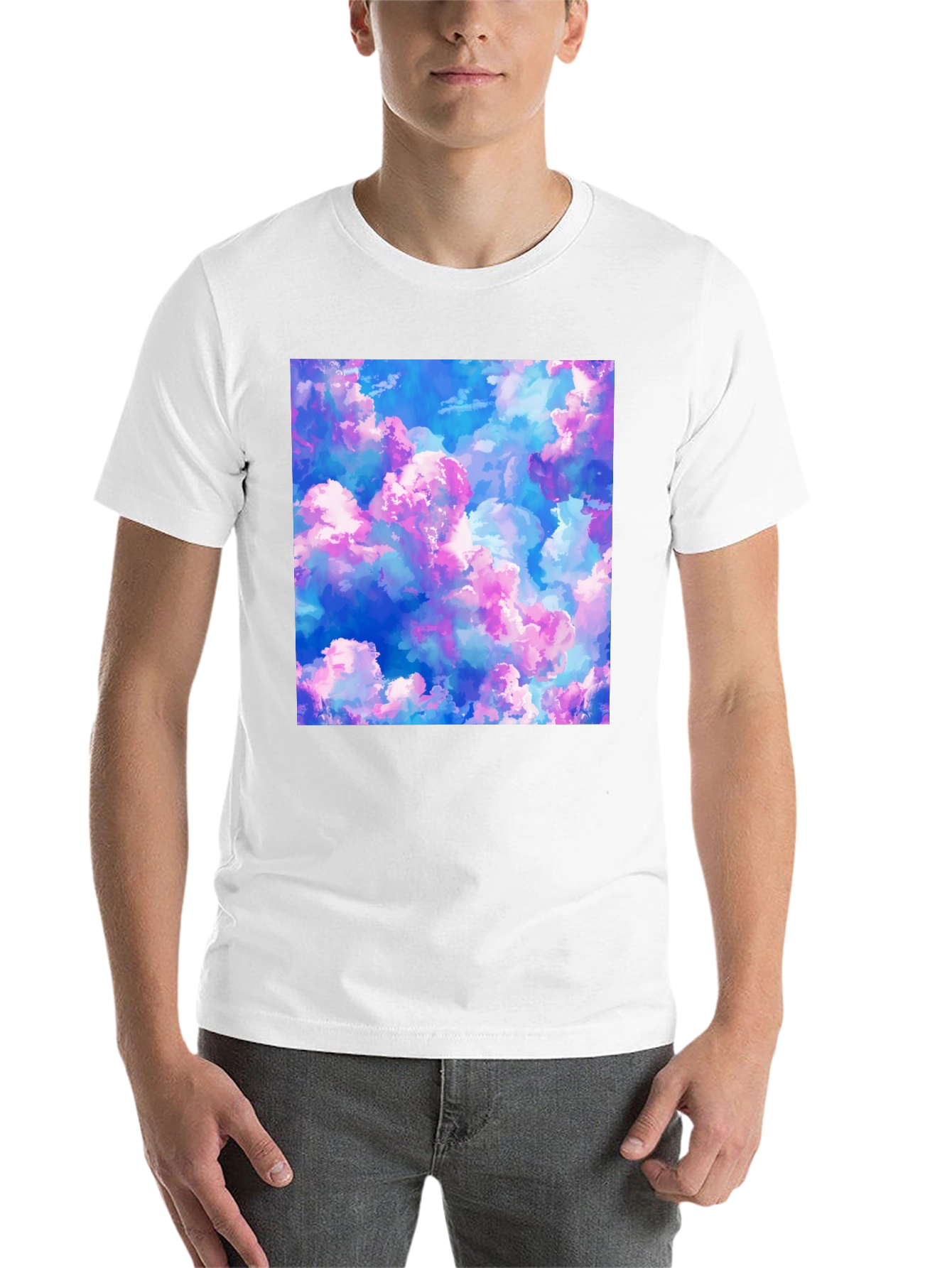 Black Dreamy Cloudscape Graphic Tee - Soft Black Cotton view 14