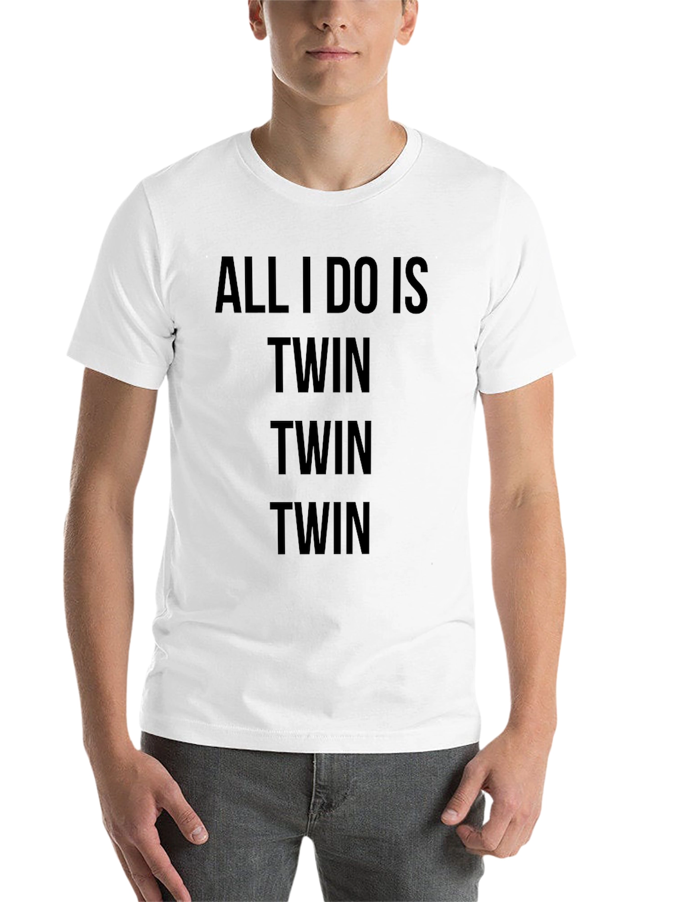 Black All I Do Is Twin T-Shirt - Black Crew Neck Tee view 14
