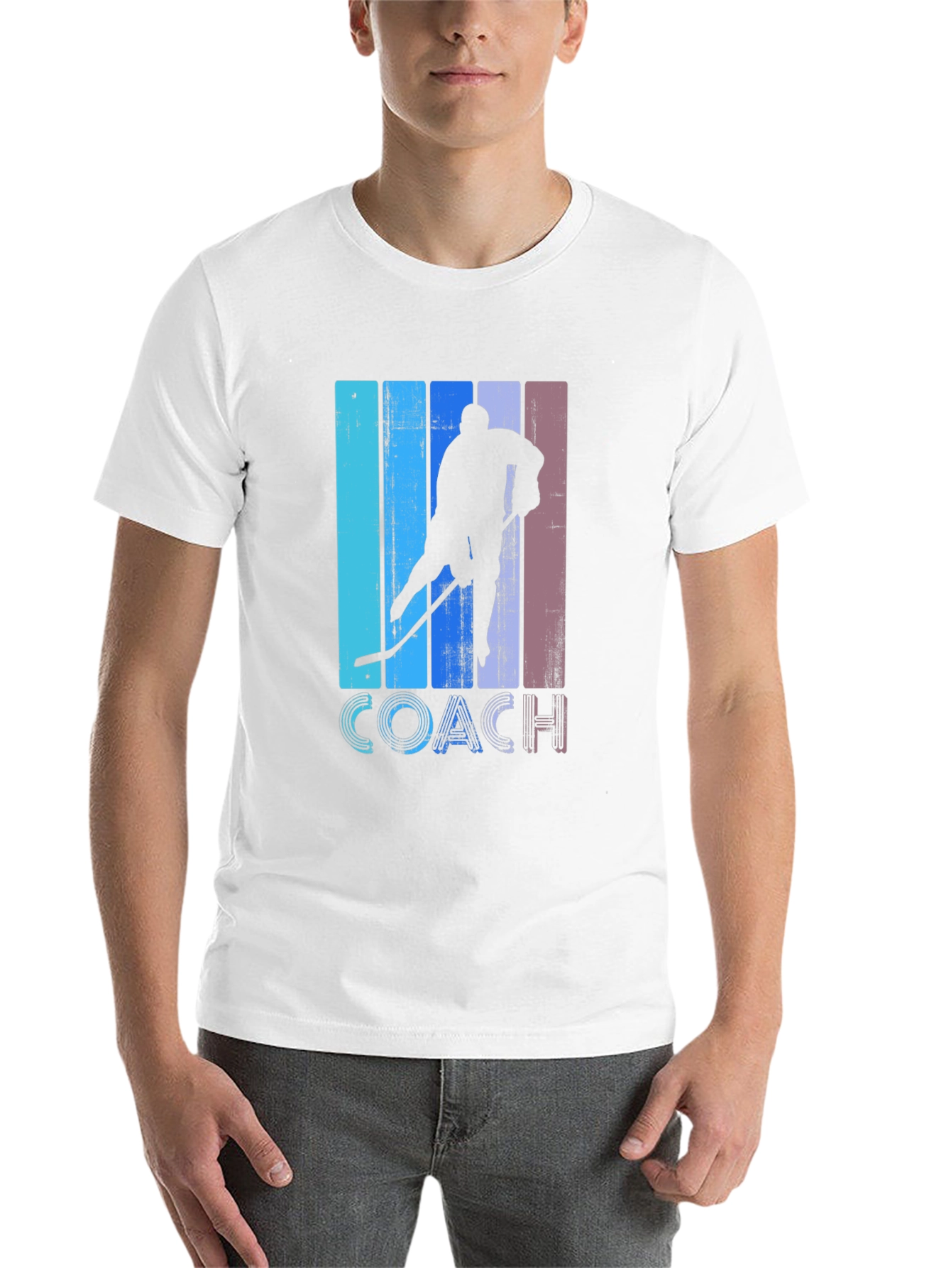 Black Hockey Coach Retro T-Shirt view 14