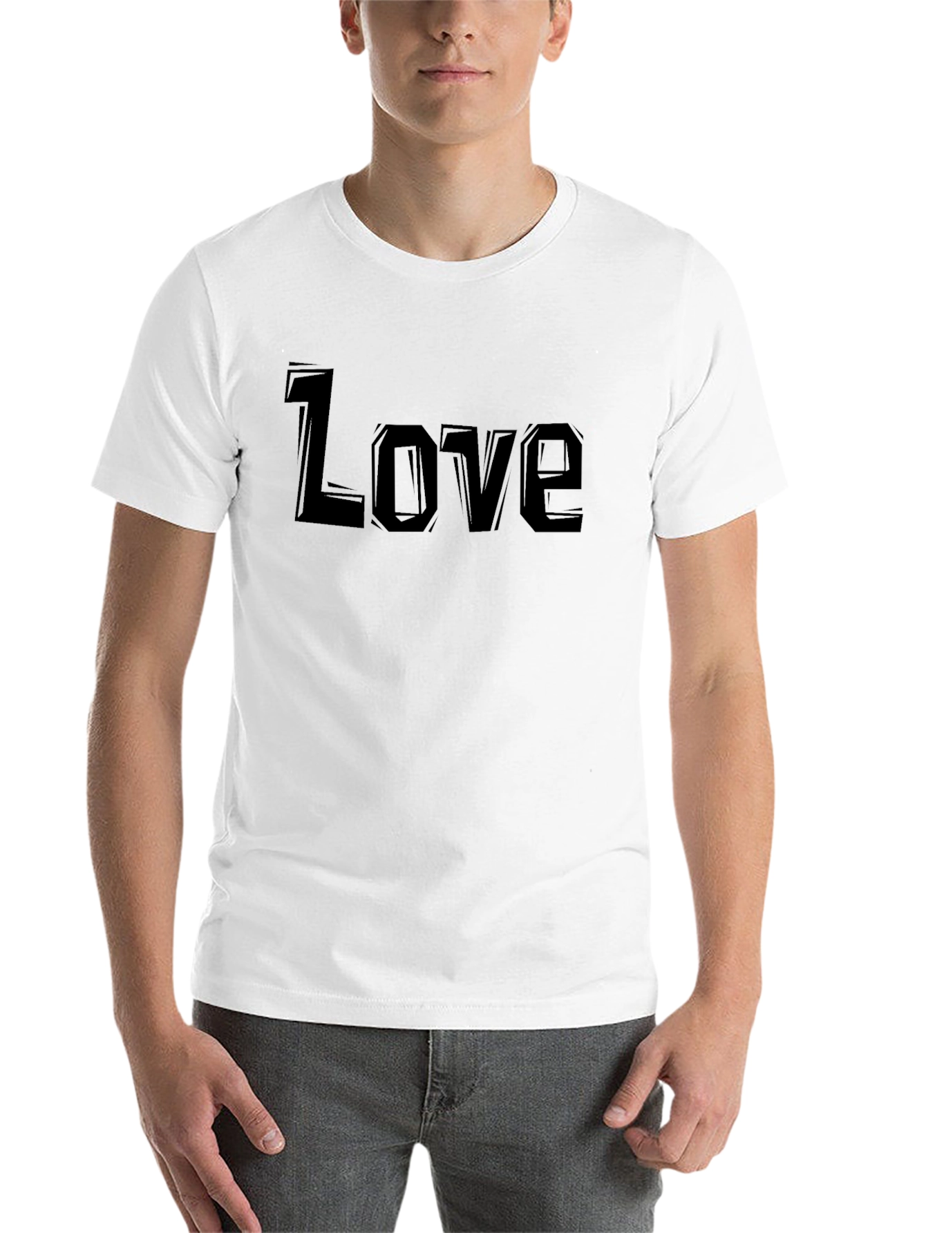 Black Men's Black "Love" Graphic T-Shirt view 14