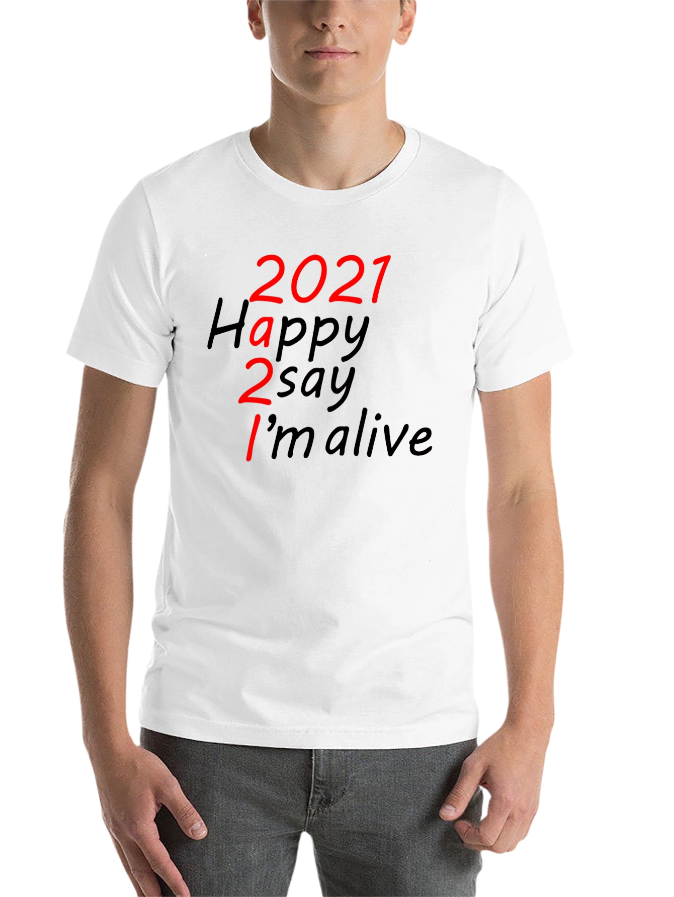 Black 2021 Happy to Say I'm Alive Graphic T-Shirt view 14