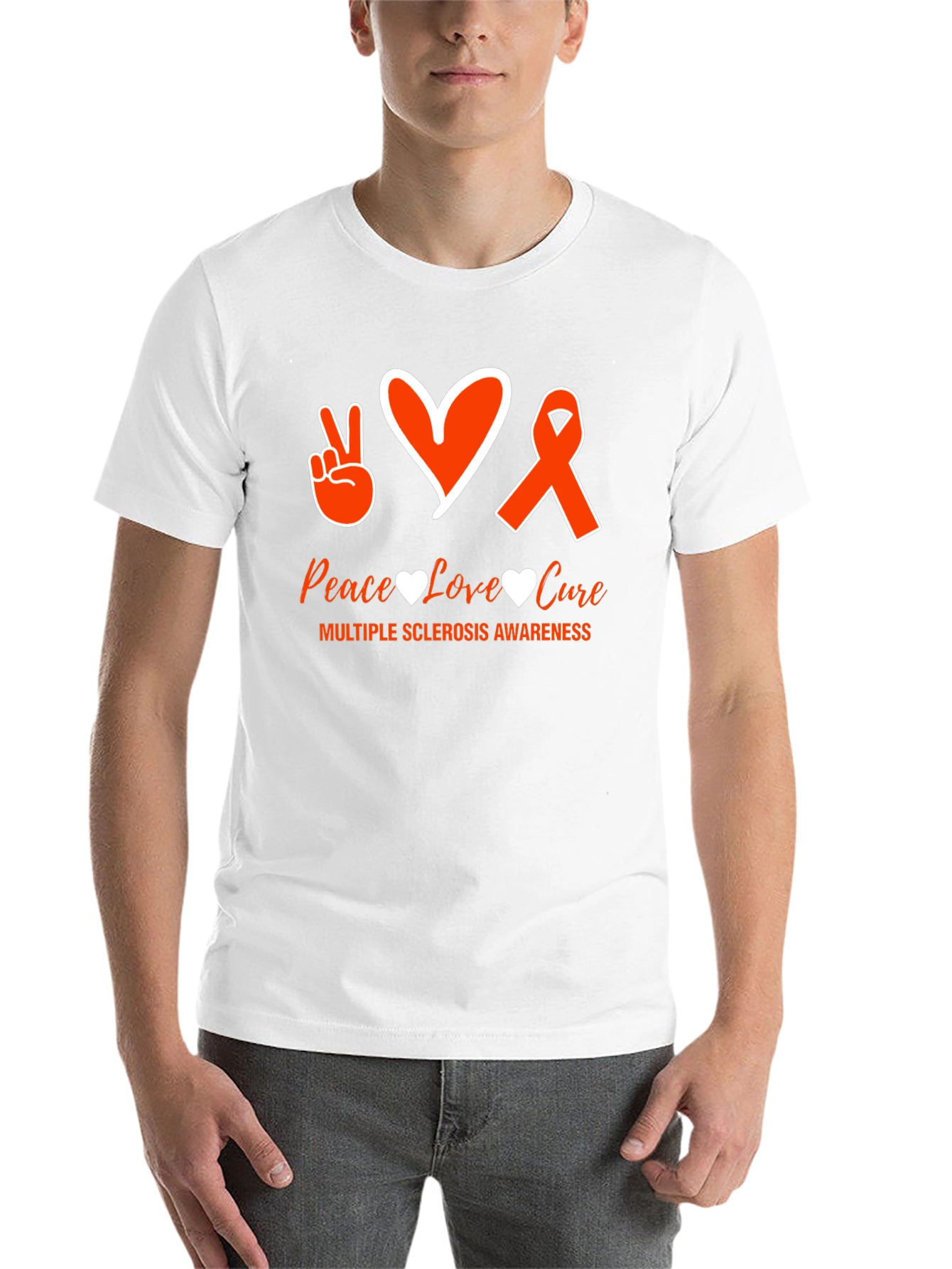 MS Awareness Graphic Tee - Peace Love Cure - 14