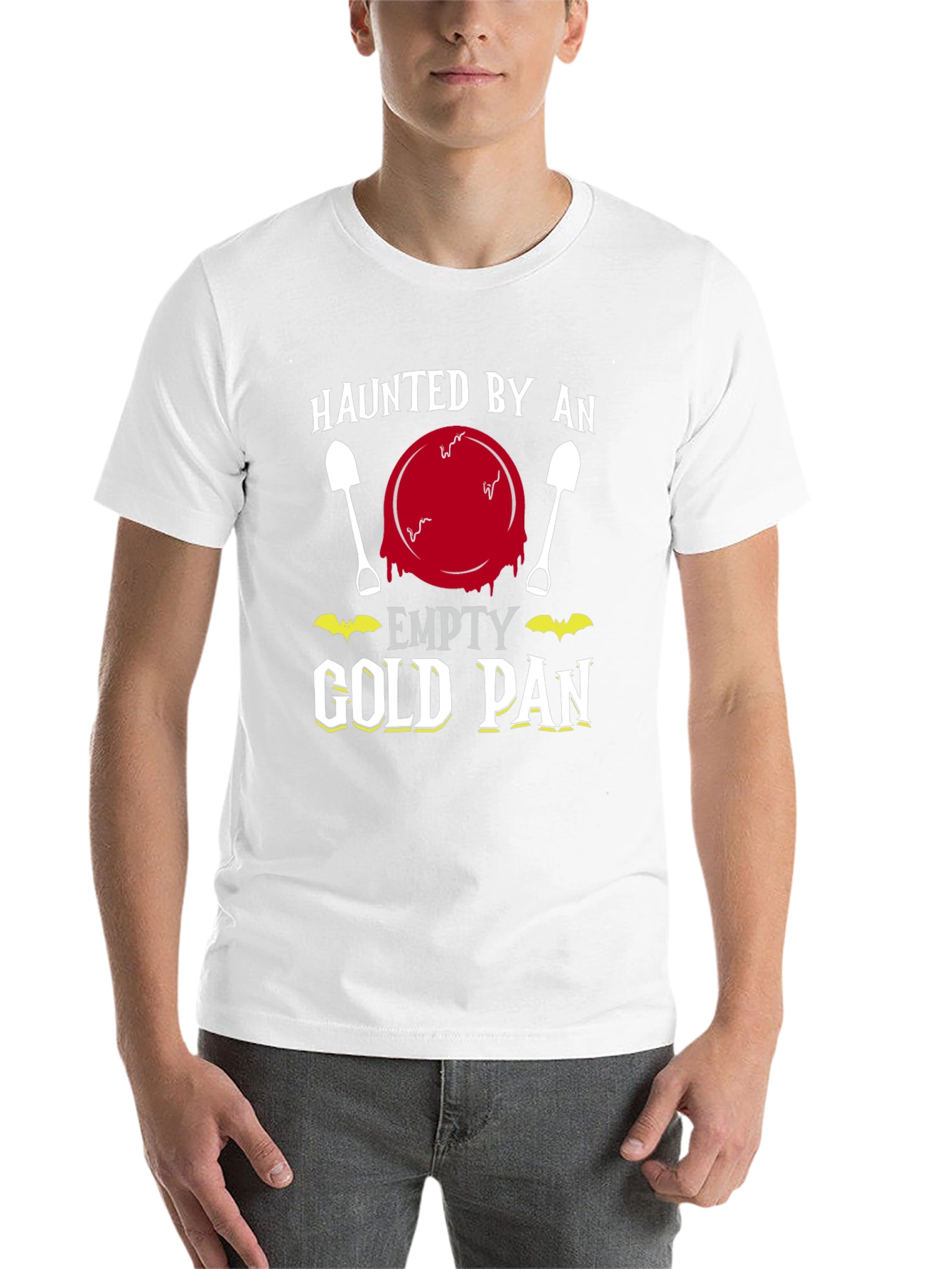 Black Haunted Empty Gold Pan Funny T-Shirt view 14