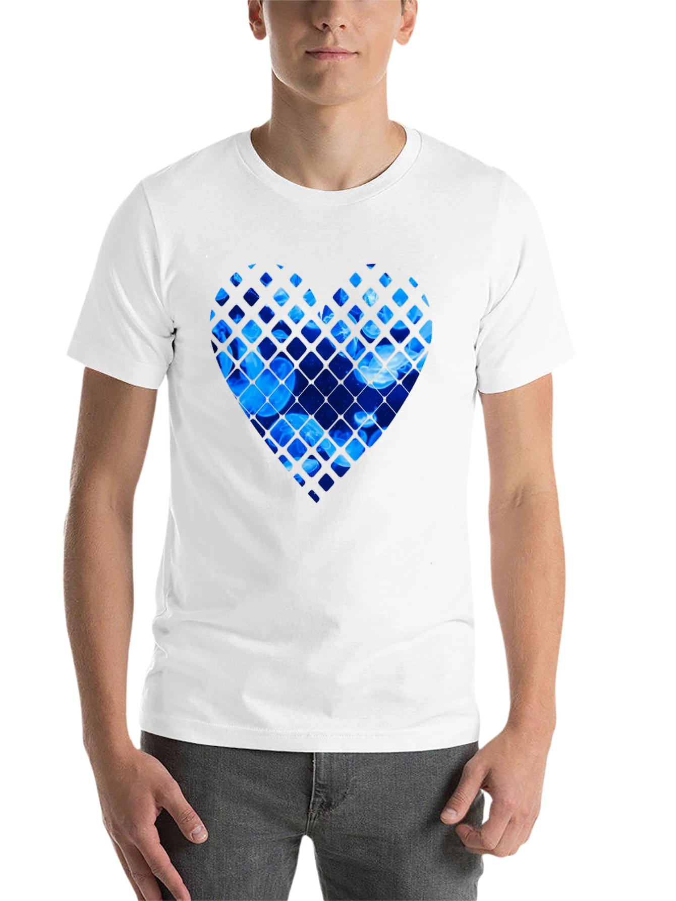 Black Blue Jellyfish Heart Graphic Black T-Shirt view 14