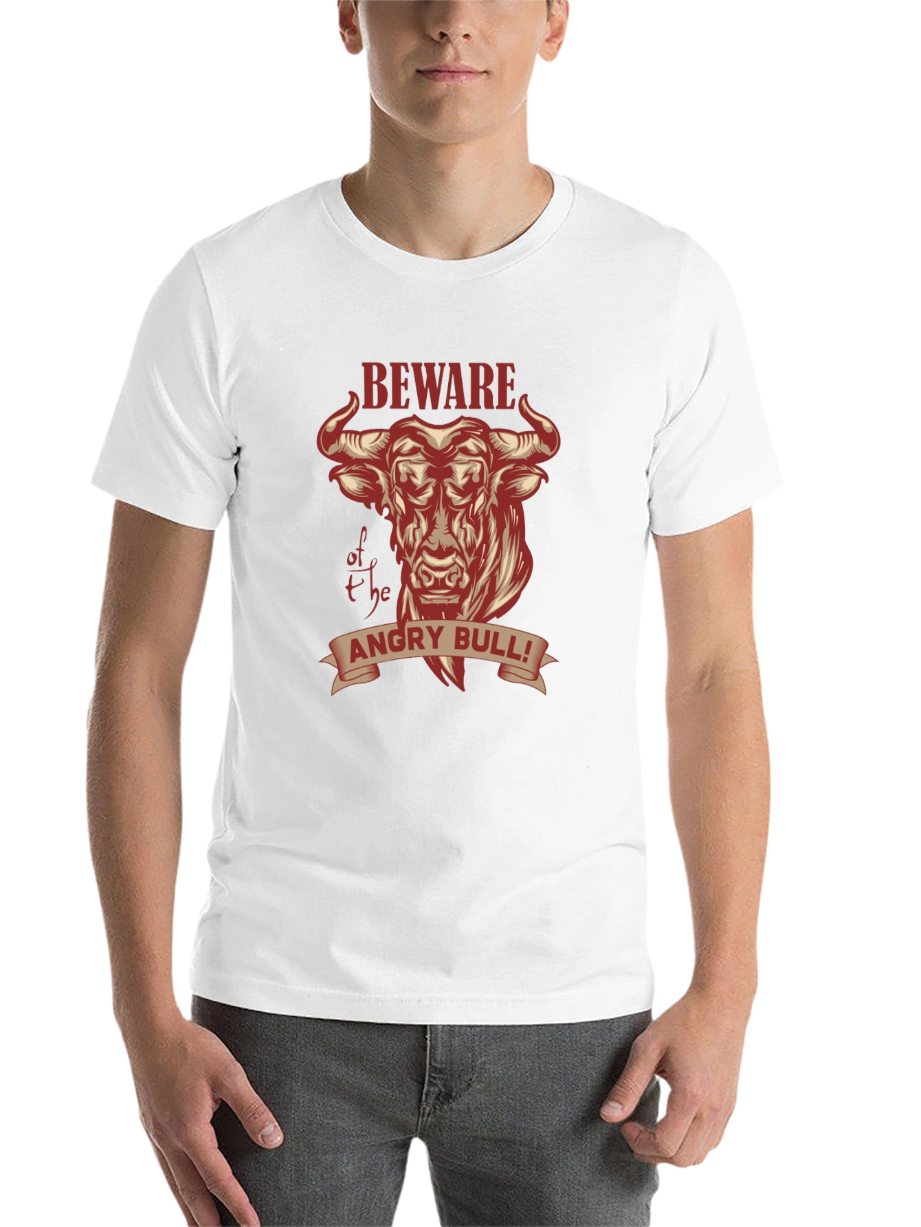 Black Beware of the Angry Bull Graphic T-Shirt view 14