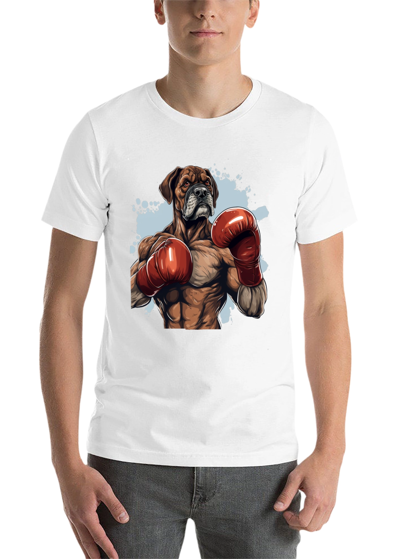 Black Boxer Dog Boxing T-Shirt - Unique Graphic Tee view 14