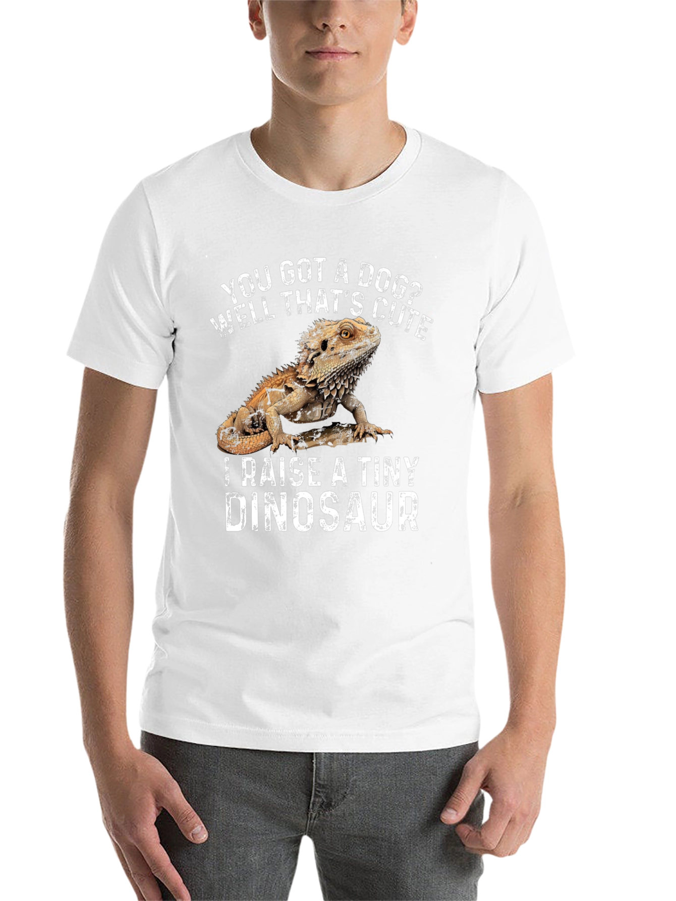 Black Bearded Dragon T-Shirt - I Raise a Tiny Dinosaur view 14
