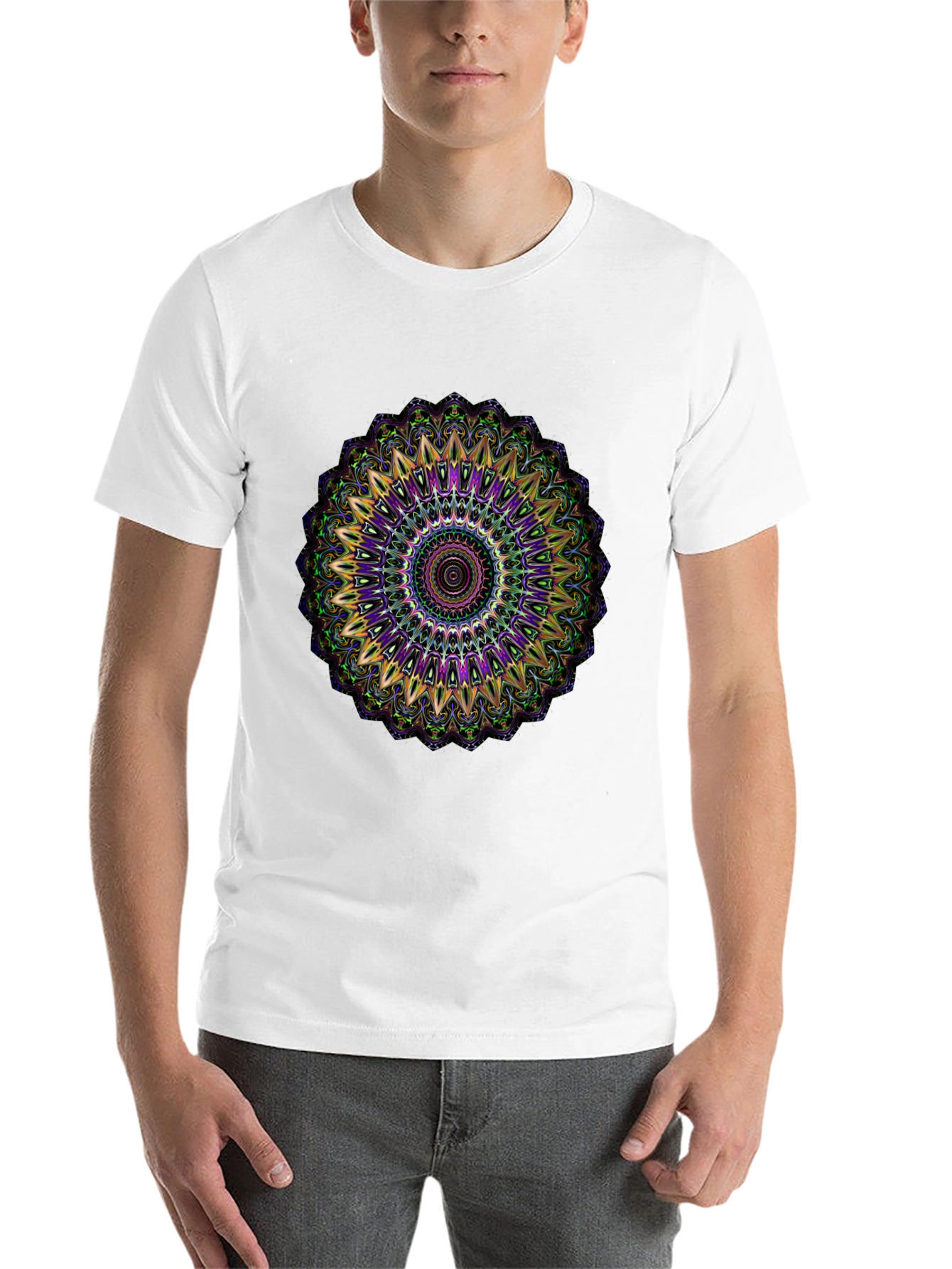 Black Mandala Graphic Tee - Black Cotton Blend view 14