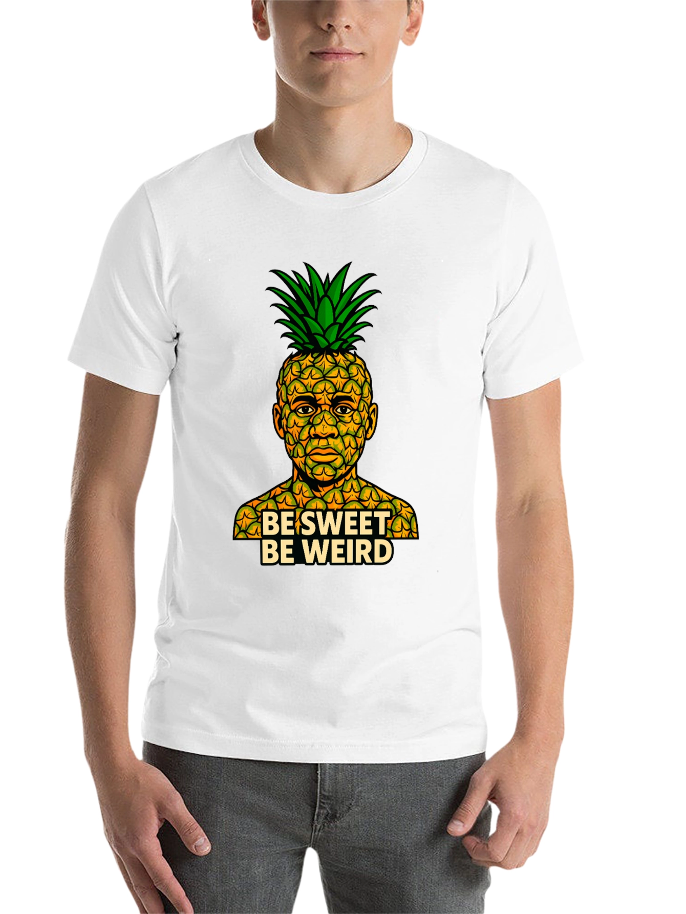 Black Be Sweet Be Weird Pineapple Graphic T-Shirt view 14