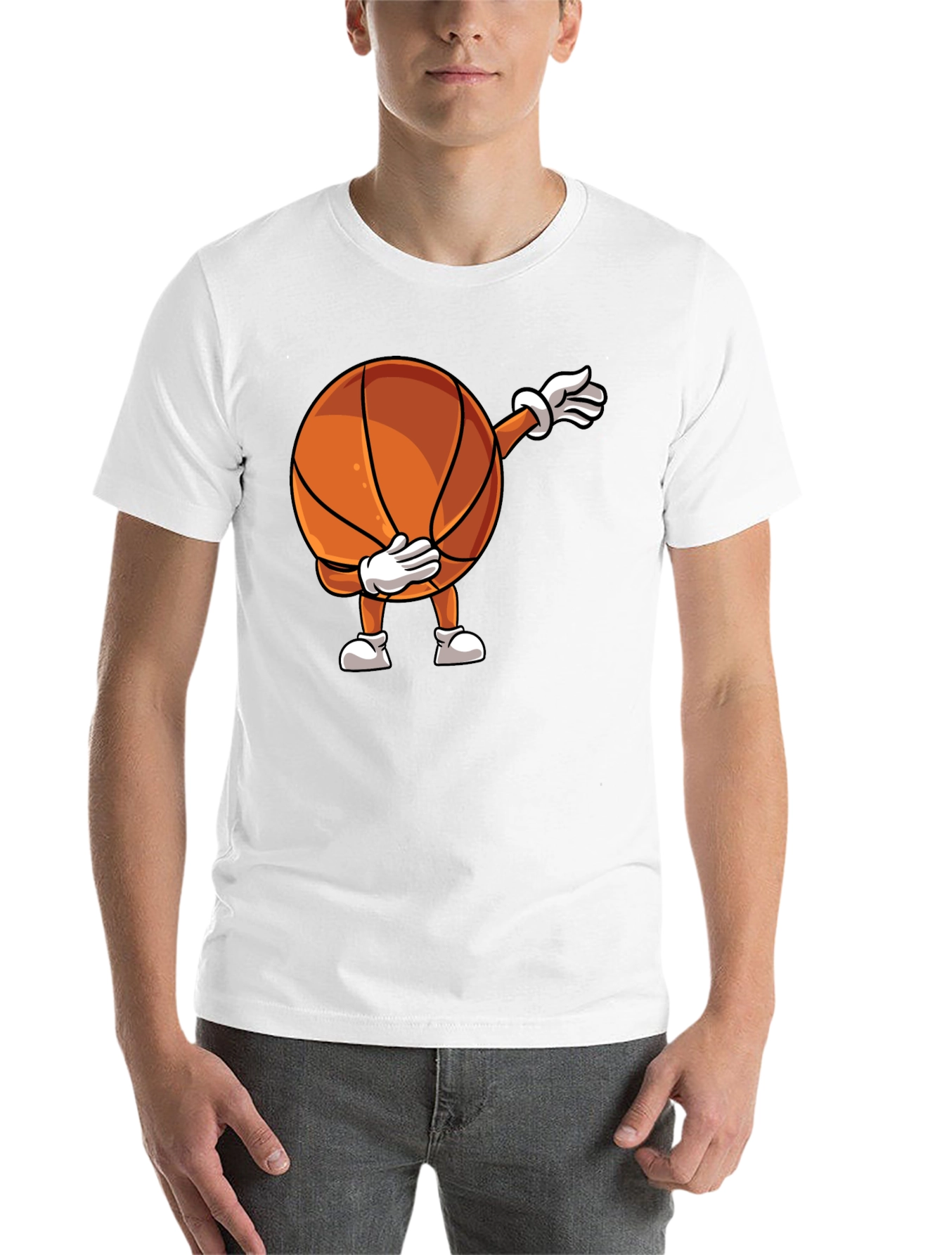 Black Dabbing Basketball Graphic T-Shirt view 14