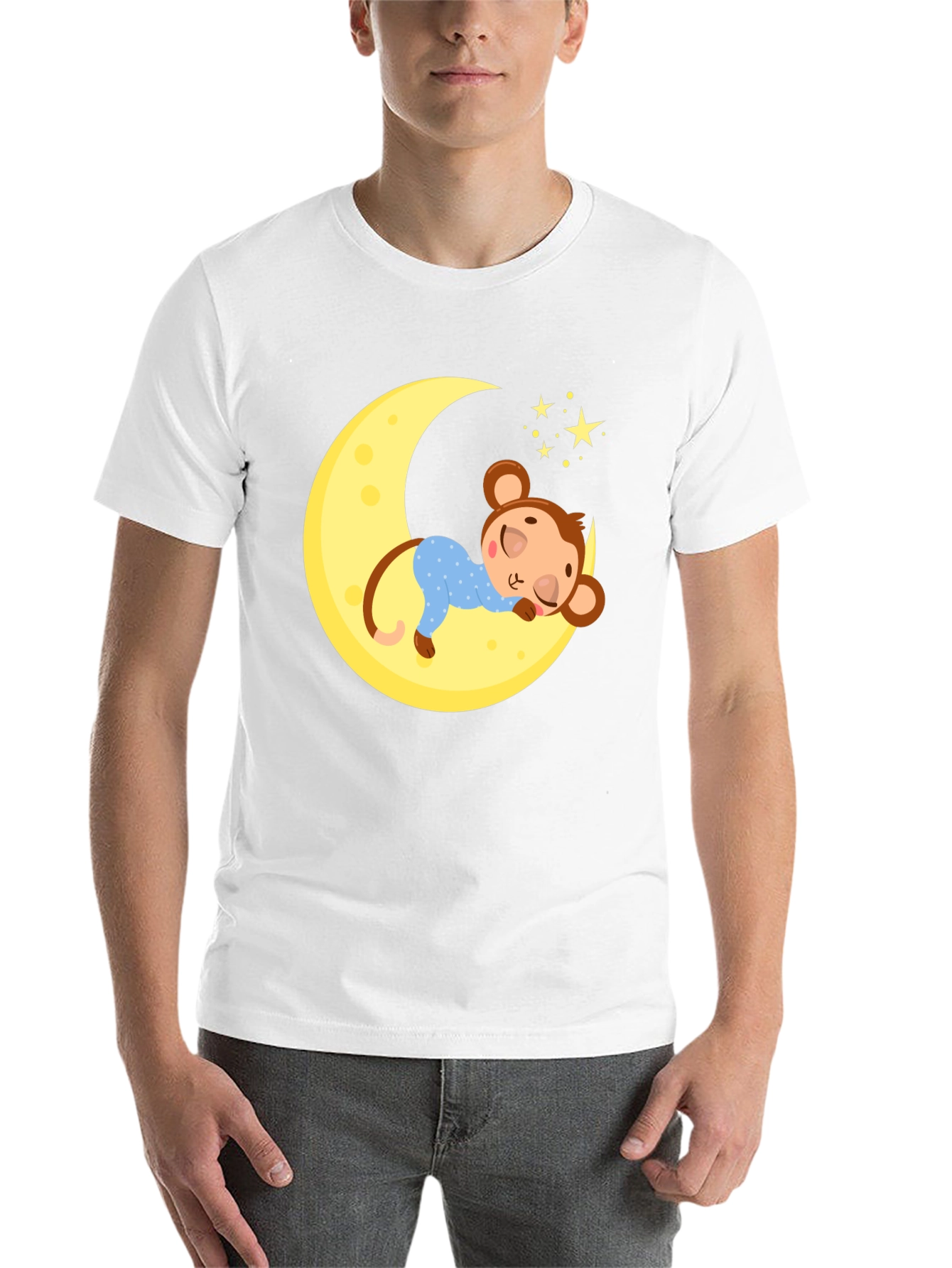 Black Sleepy Monkey Moon Graphic Tee view 14