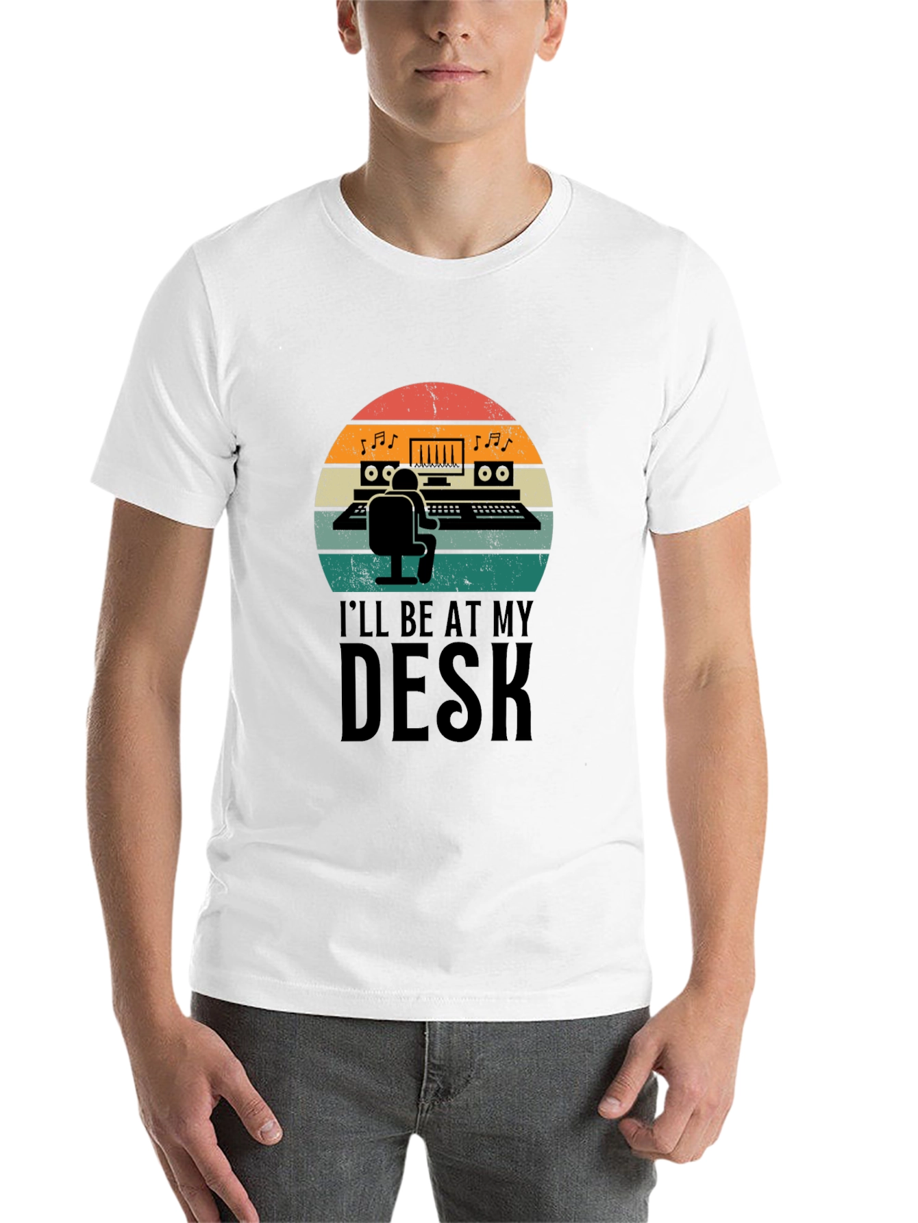 Black Music Producer T-Shirt - I'll Be At My Desk view 14
