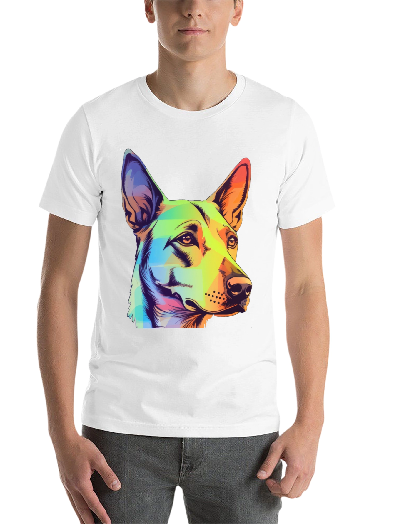 Black Colorful Dog Graphic Tee - Unique Animal Art view 14