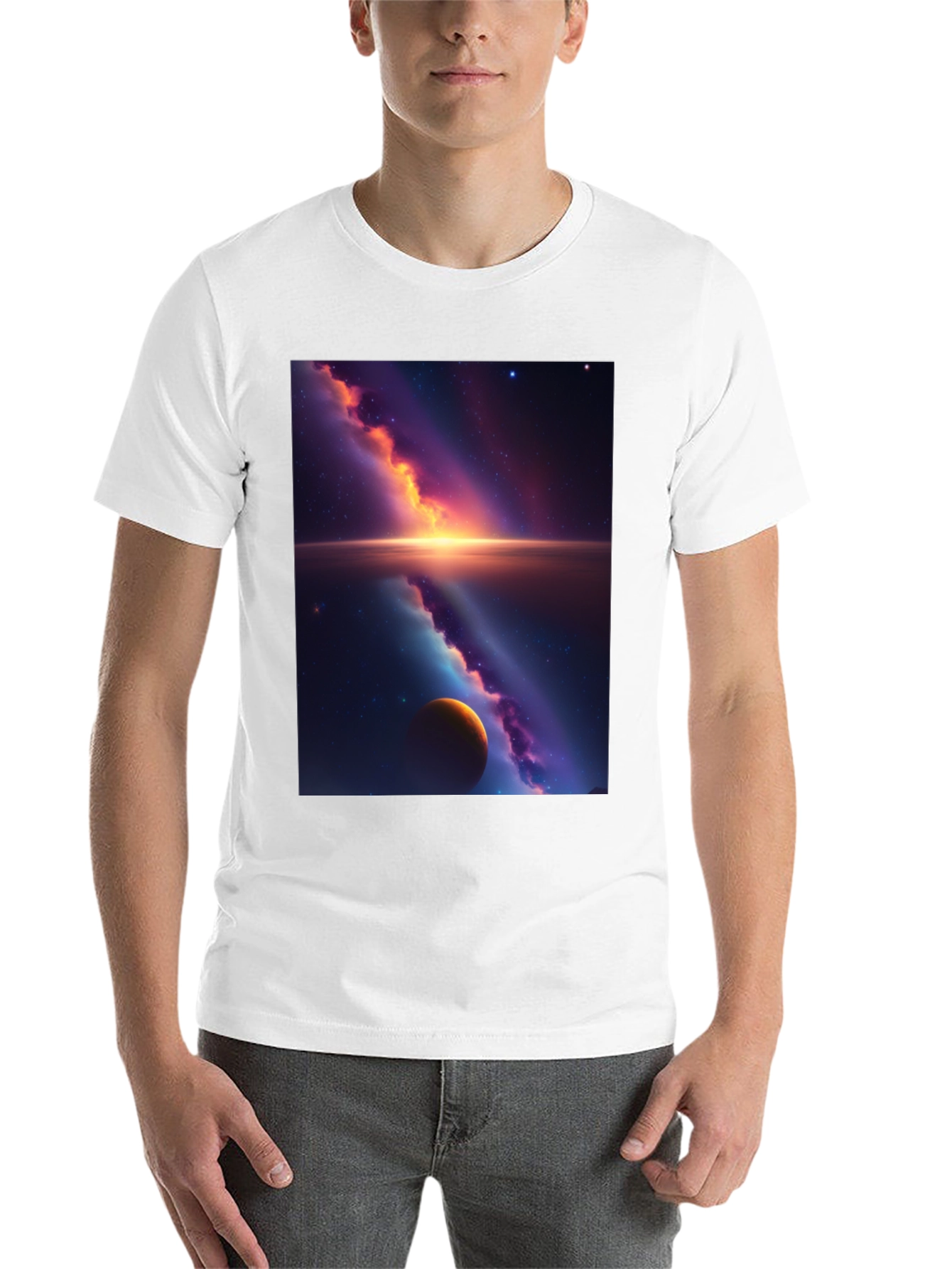Black Galaxy Graphic Tee - Black Cotton Blend view 14