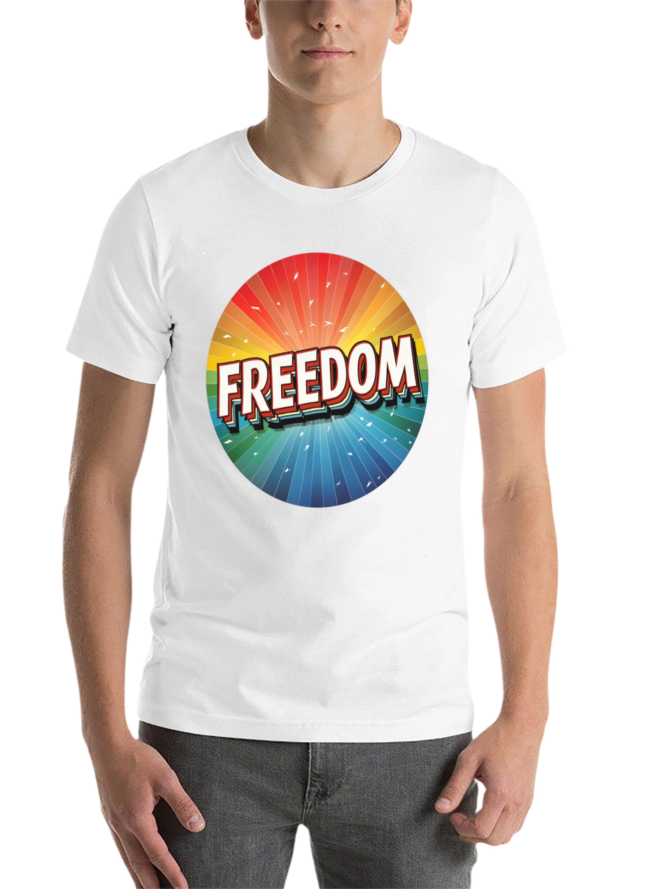 Black Freedom Graphic T-Shirt - Bold & Vibrant Design view 14
