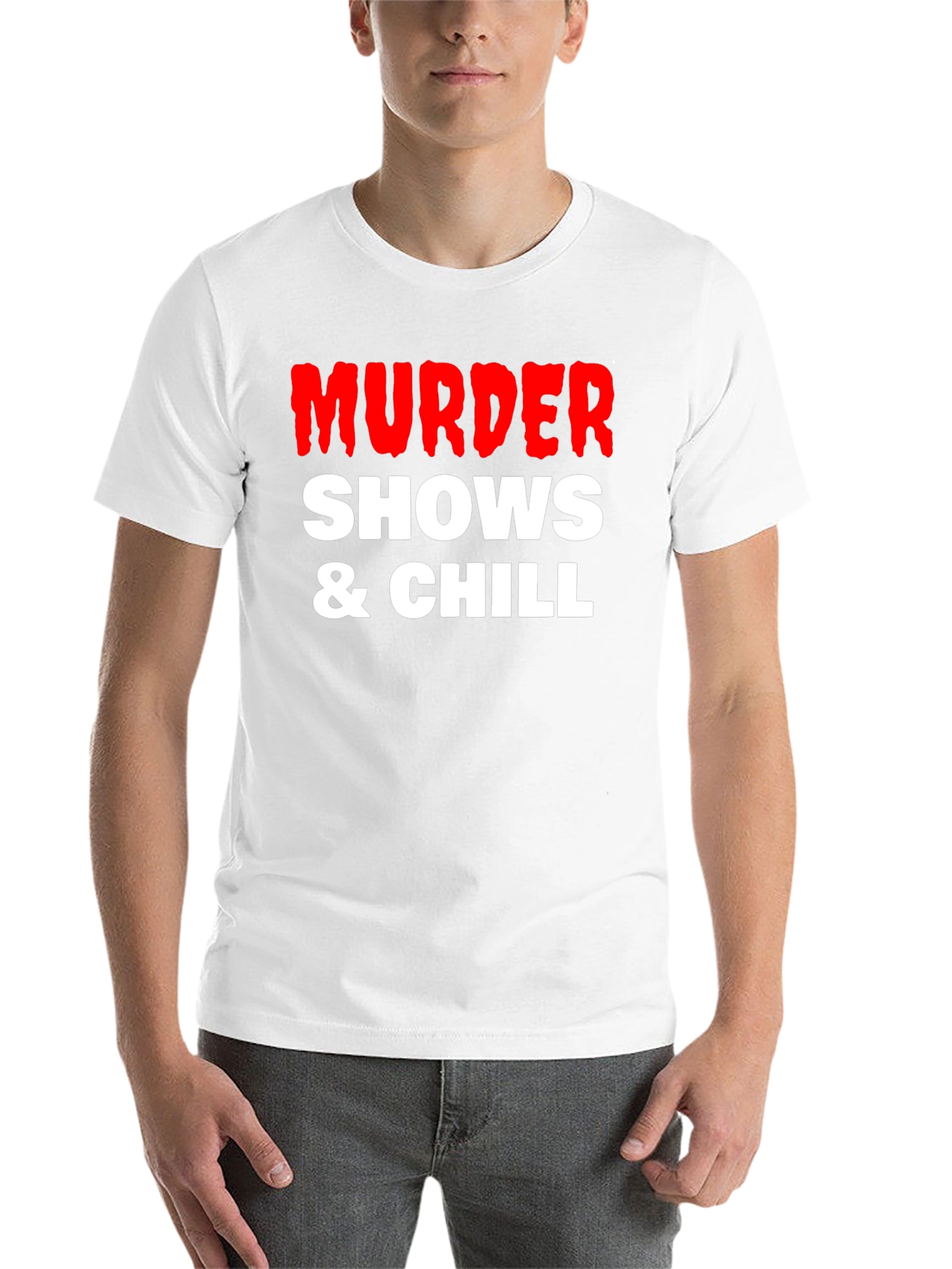 Black Murder Shows & Chill Graphic Tee view 14