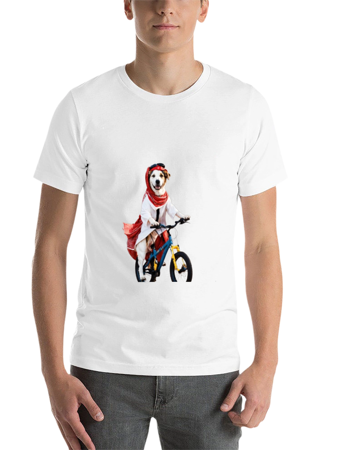 Black Dog on Bike Graphic T-Shirt view 14