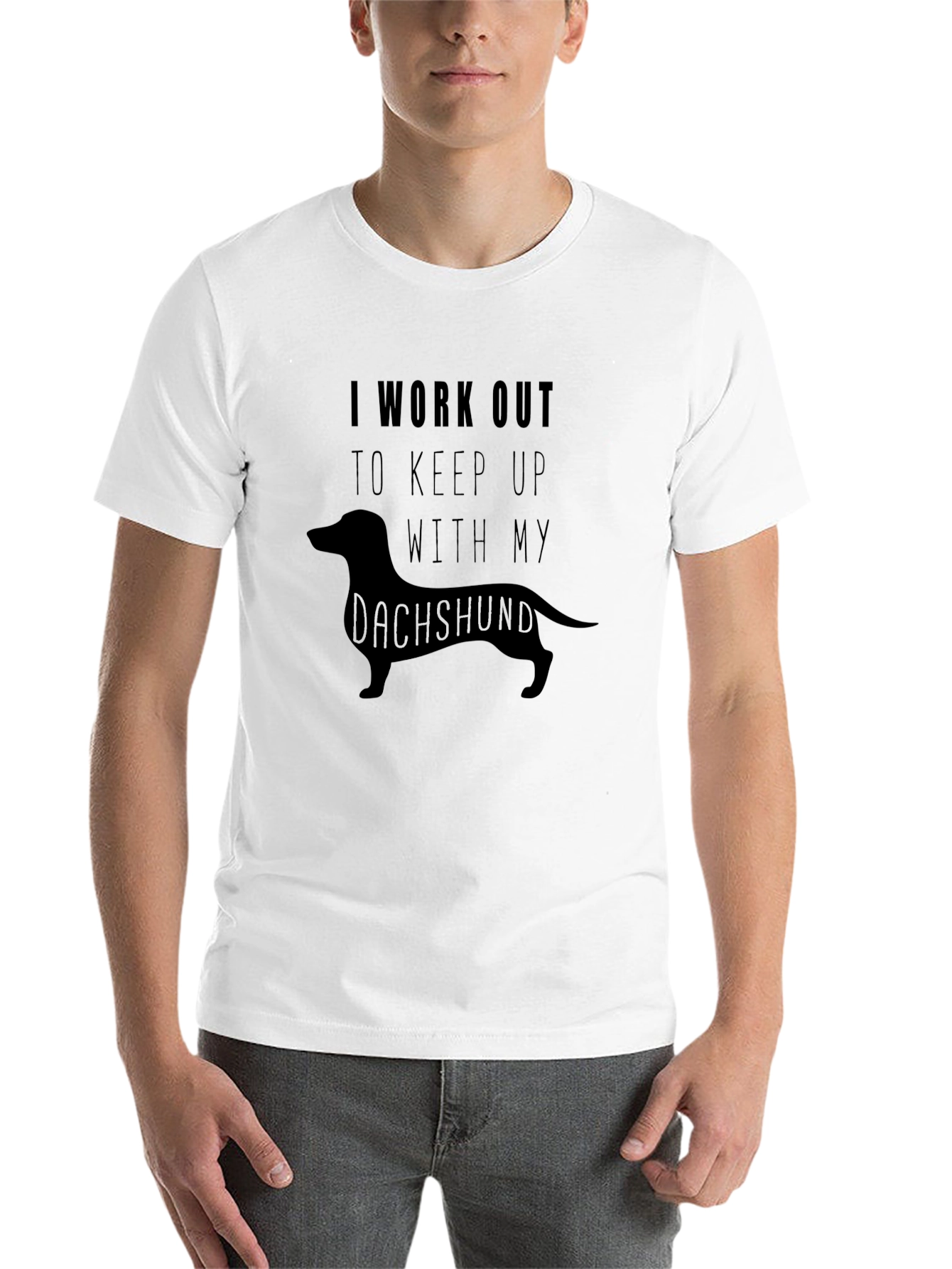 Black Dachshund Workout T-Shirt - Keep Up With My Dog view 14