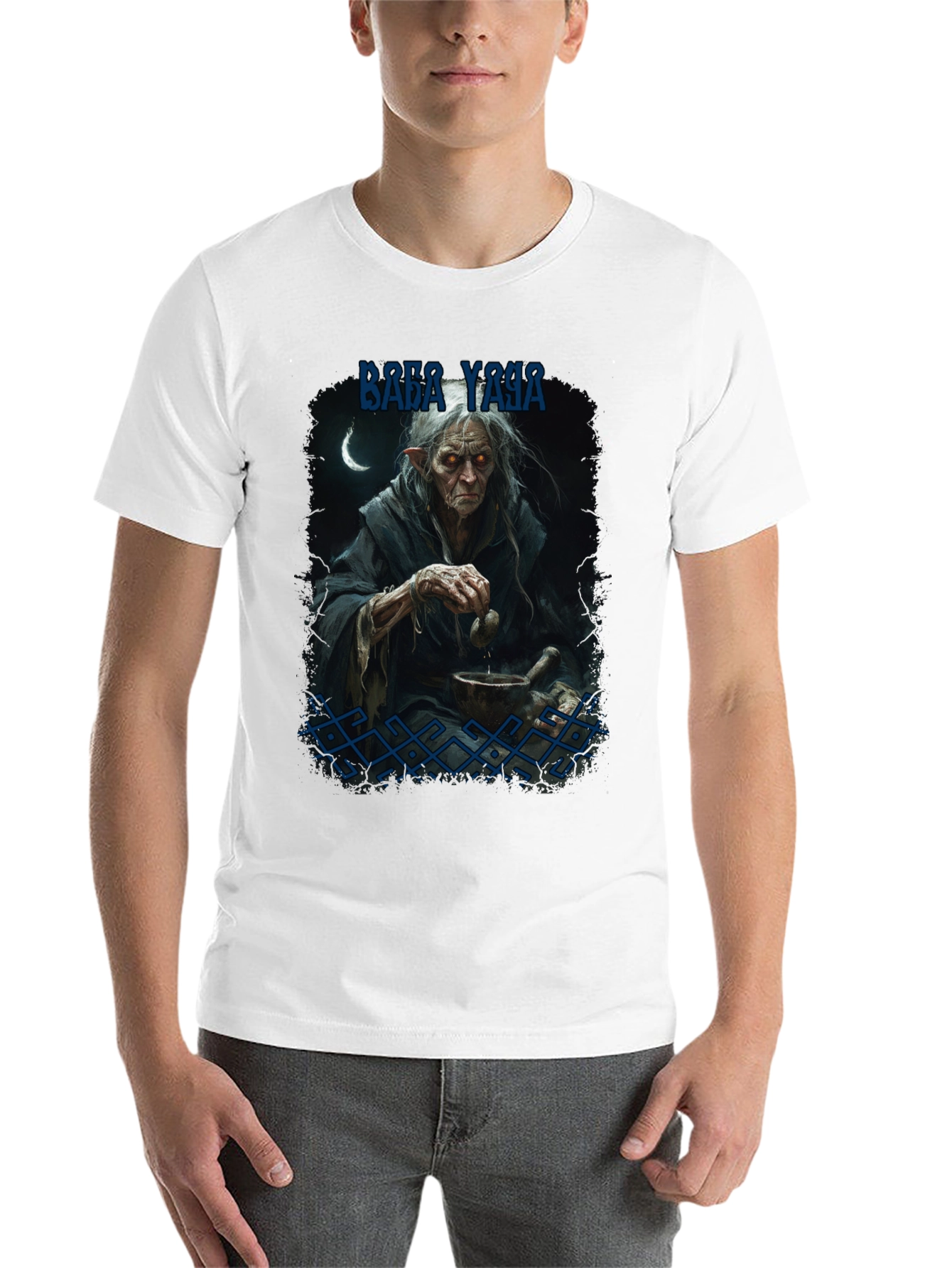 Black Baba Yaga Graphic Tee - Dark Fantasy Style view 14