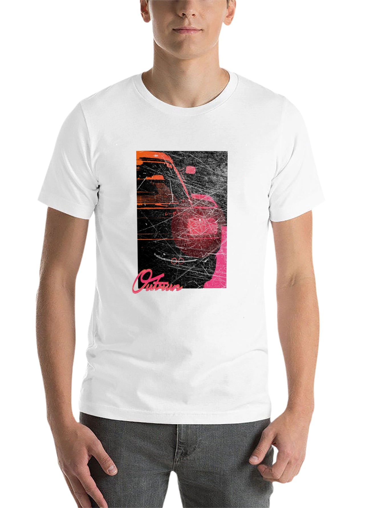 Black Retro Outrun Car Graphic T-Shirt view 14