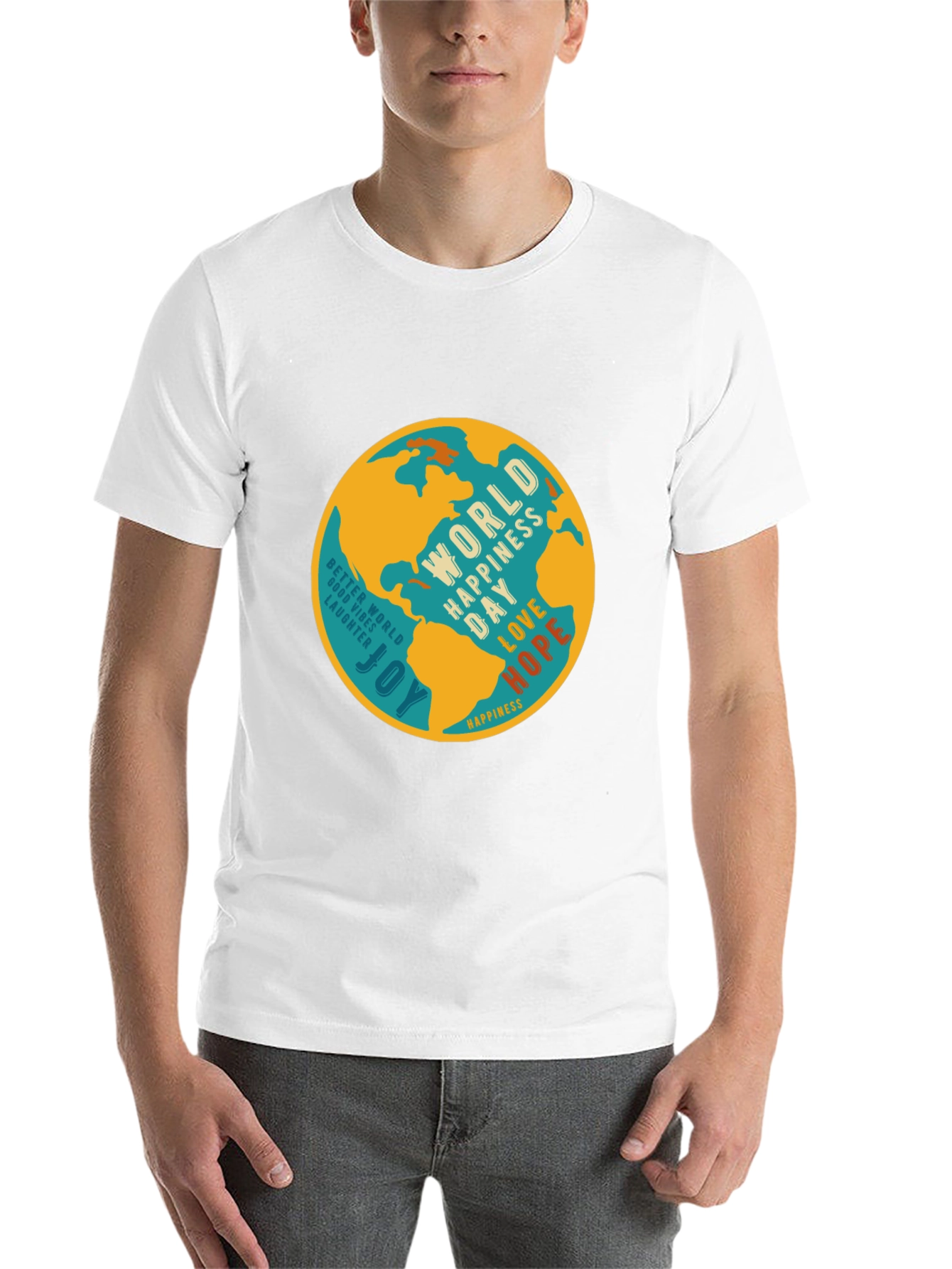 Black World Happiness Day Graphic Tee - Unisex view 14
