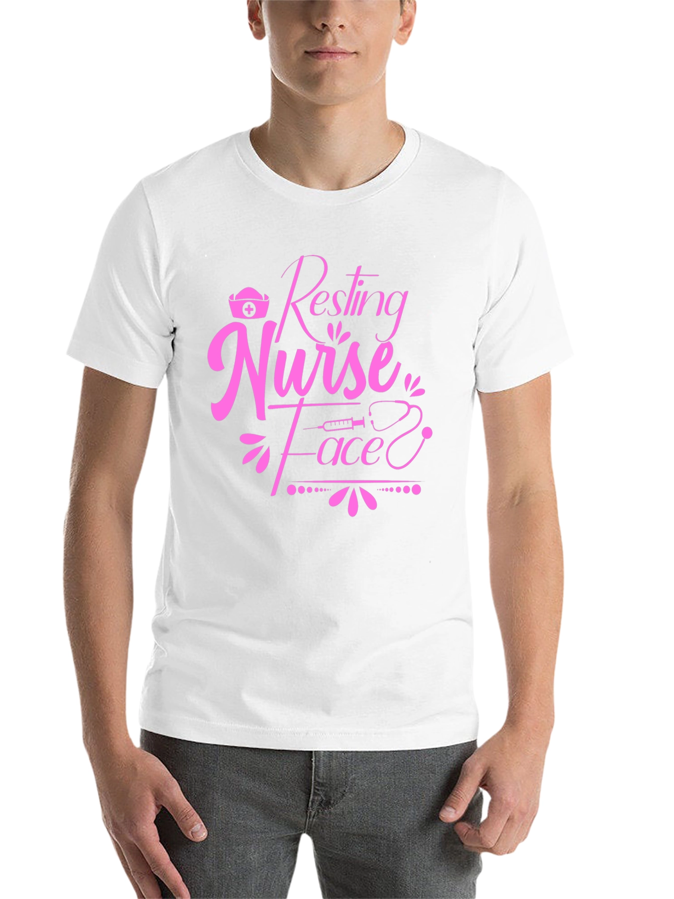 Black Resting Nurse Face T-Shirt - Novelty Graphic Tee view 14