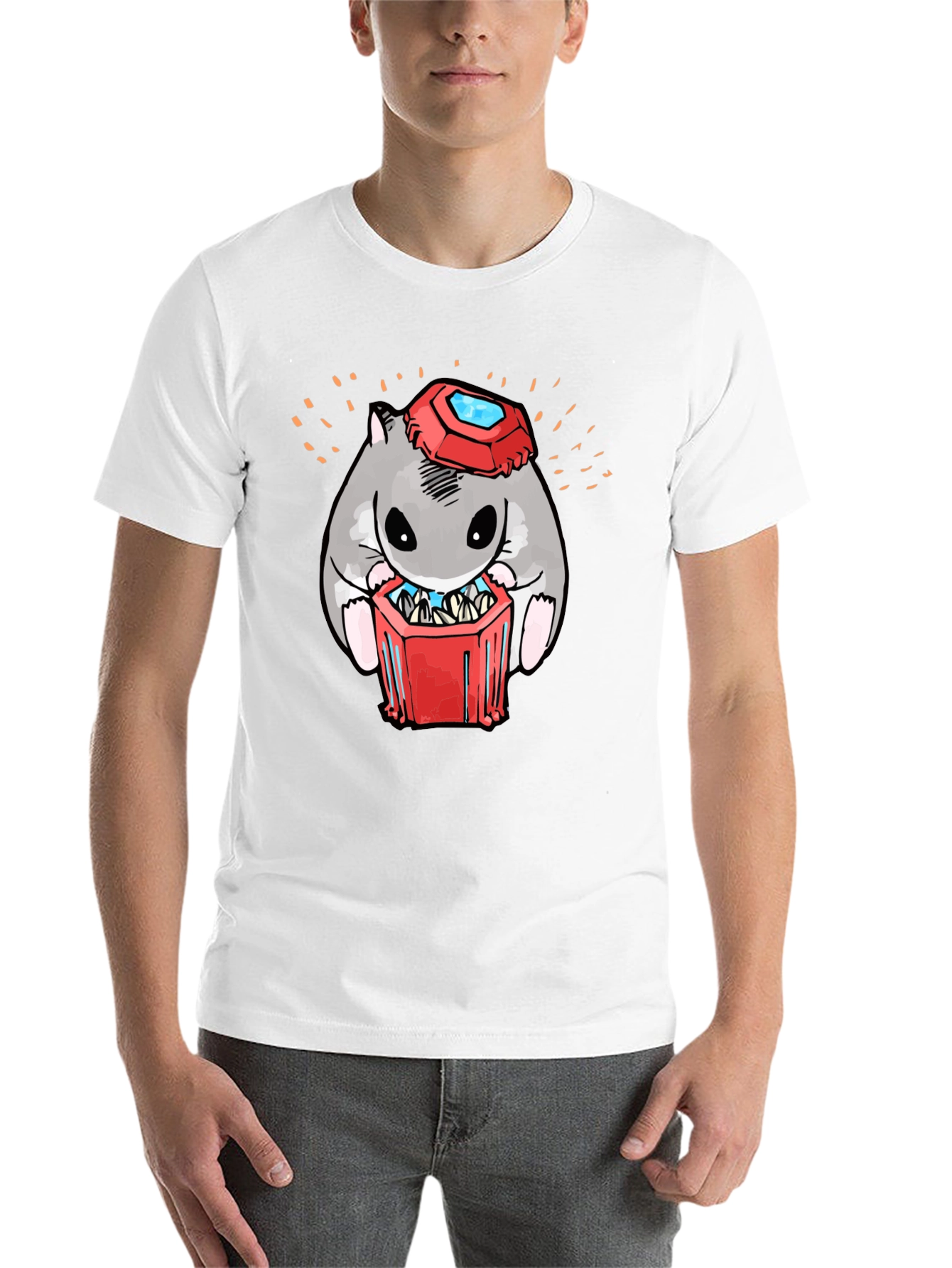 Black Hamster T-Shirt with Gemstone Hat view 14