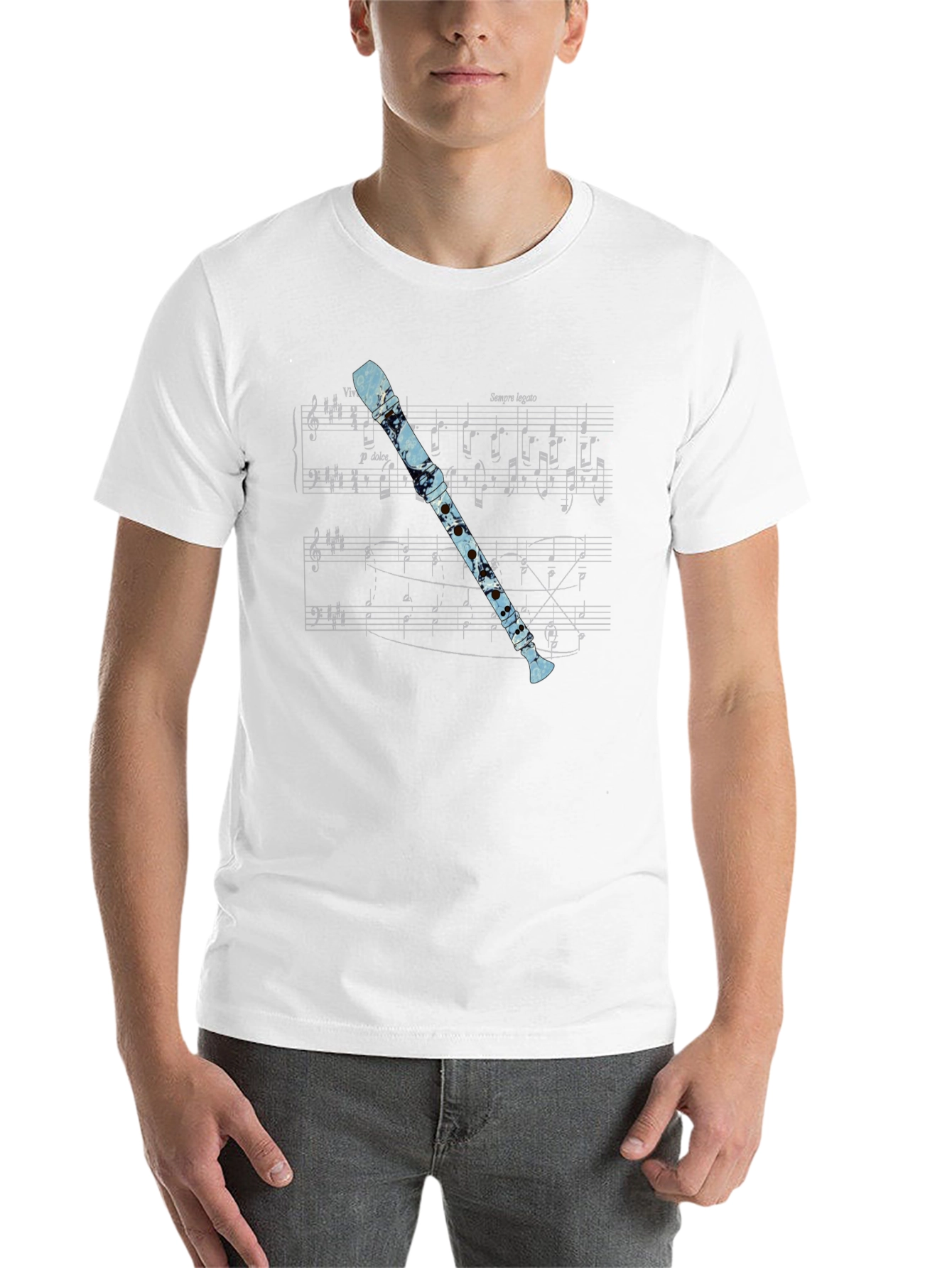 Black Music Lover's Flute Graphic Tee view 14