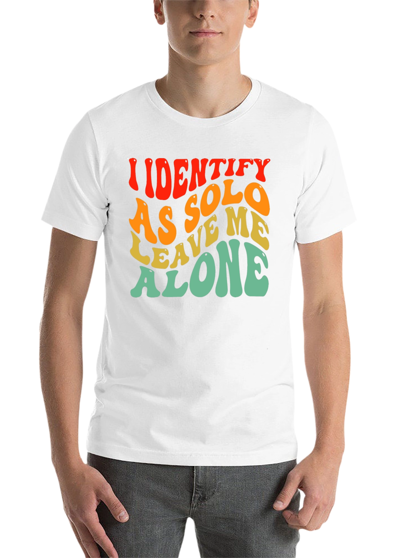 Black Identify As Solo T-Shirt - Introvert Tee view 14