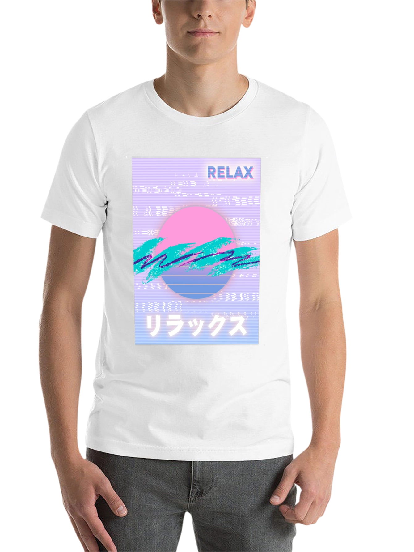 Black Relax Vaporwave Graphic T-Shirt - Trendy Casual Wear view 14