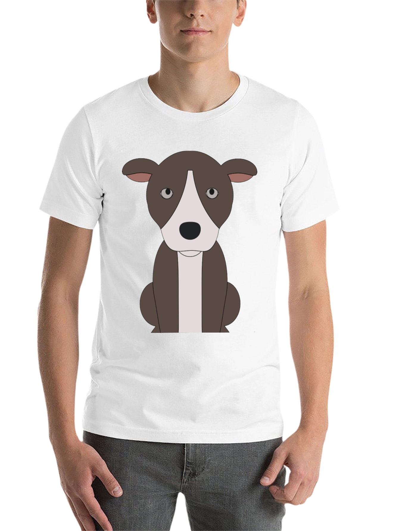 Black Cartoon Pitbull T-Shirt - Black view 14