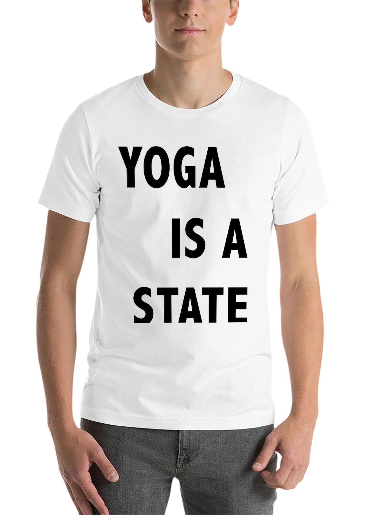 Black Yoga State Tee - Relaxed Fit Cotton T-Shirt view 14