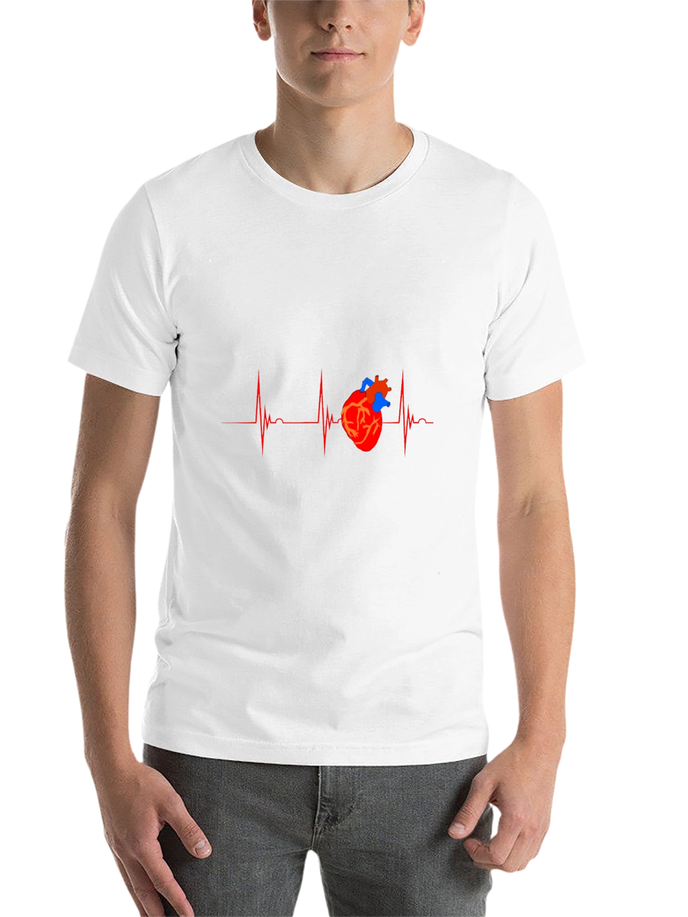 Black Heartbeat Heart Graphic Tee - Black view 14