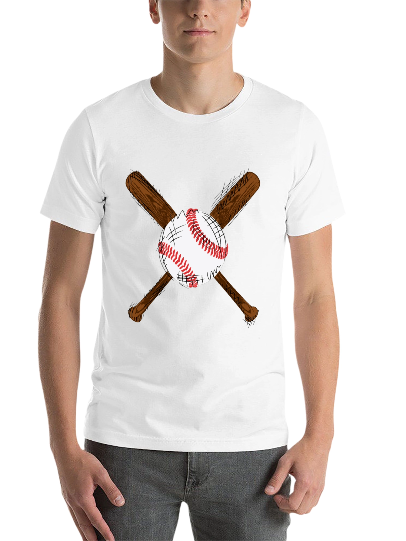 Black Baseball Bats and Ball Graphic T-Shirt view 14