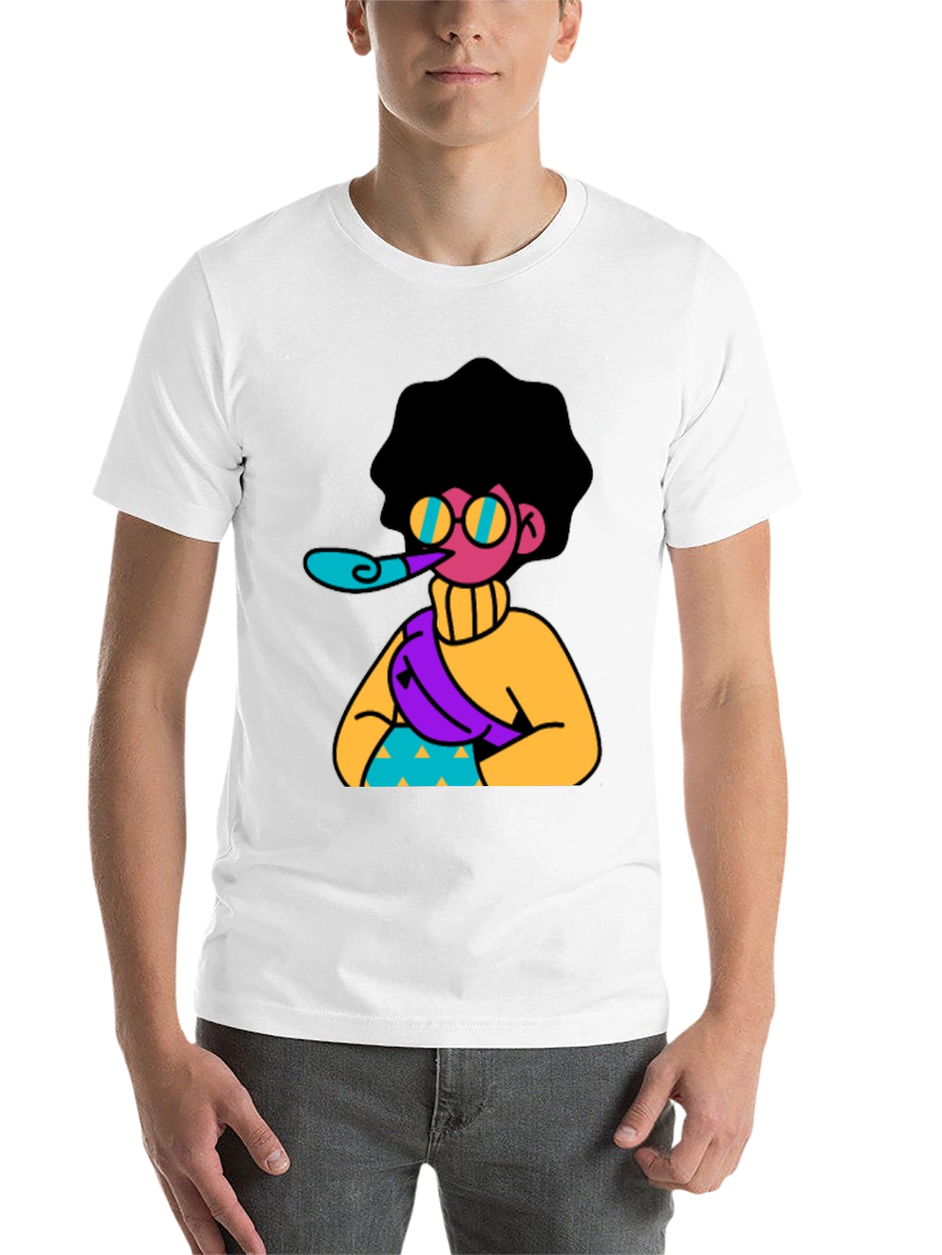 Black Fun Cartoon Graphic T-Shirt - Black view 14