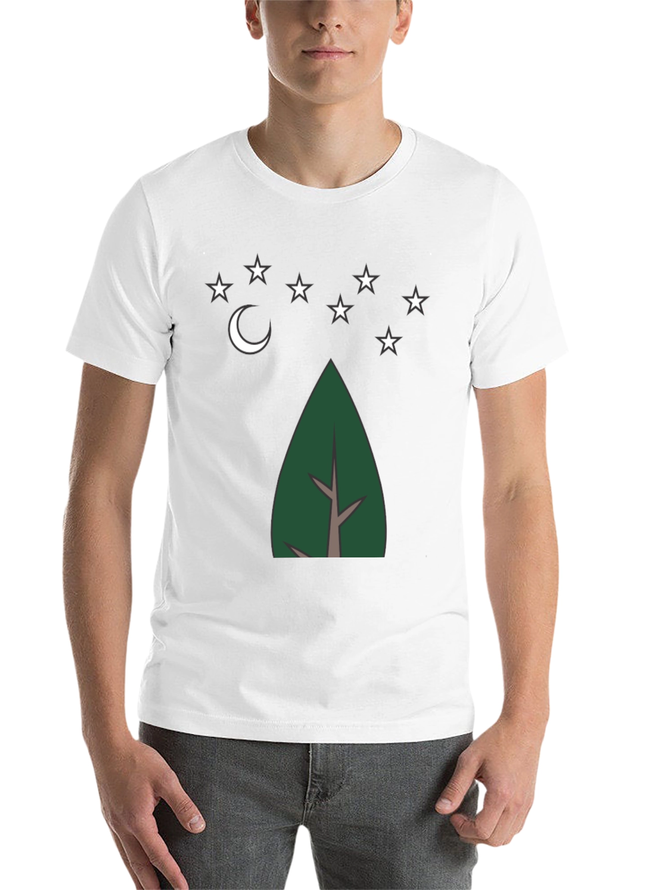 Black Nature's Night Tee - Tree, Moon, and Stars Design view 14