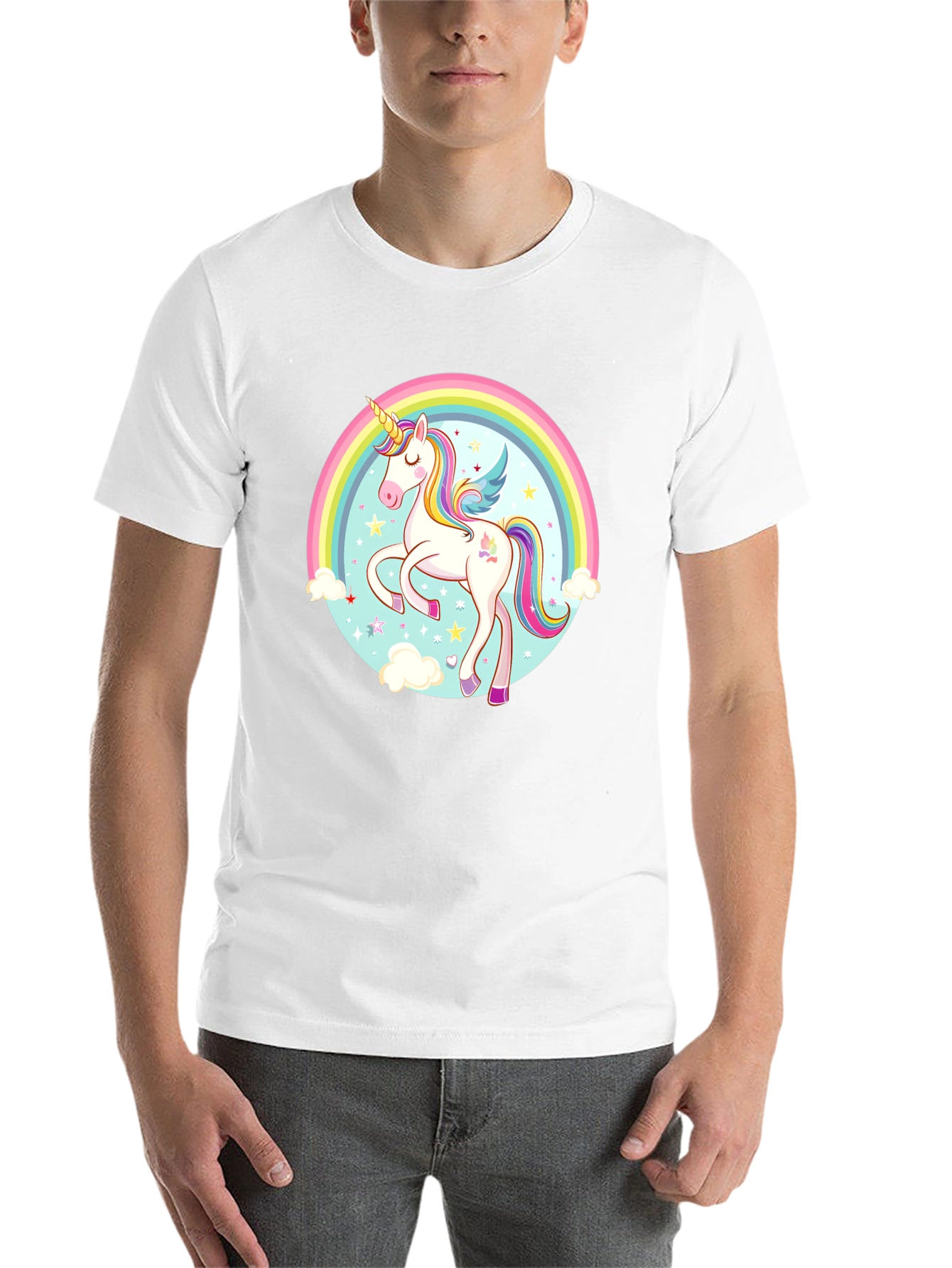 Black Unicorn Rainbow Graphic Tee view 14
