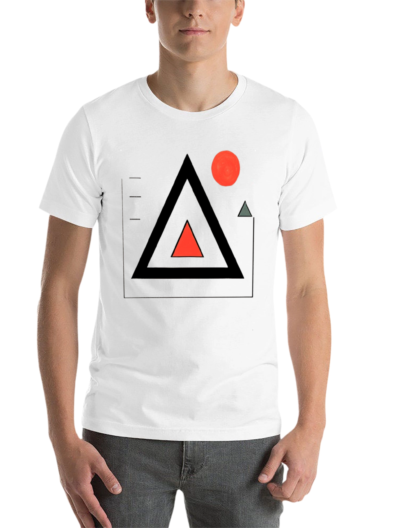 Black Geometric Graphic Tee - Modern Minimalist Design view 14