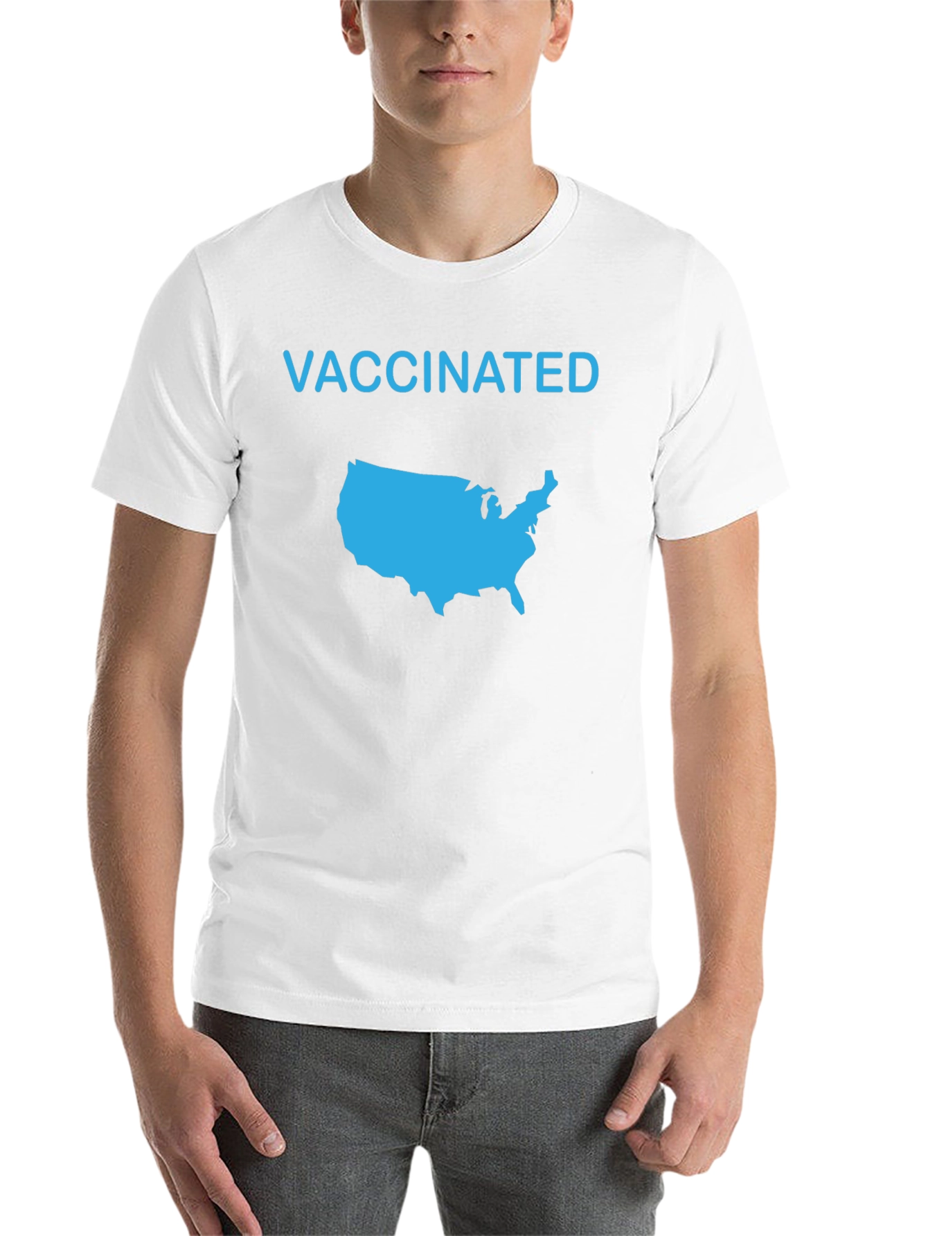 Black Vaccinated USA Map T-Shirt view 14