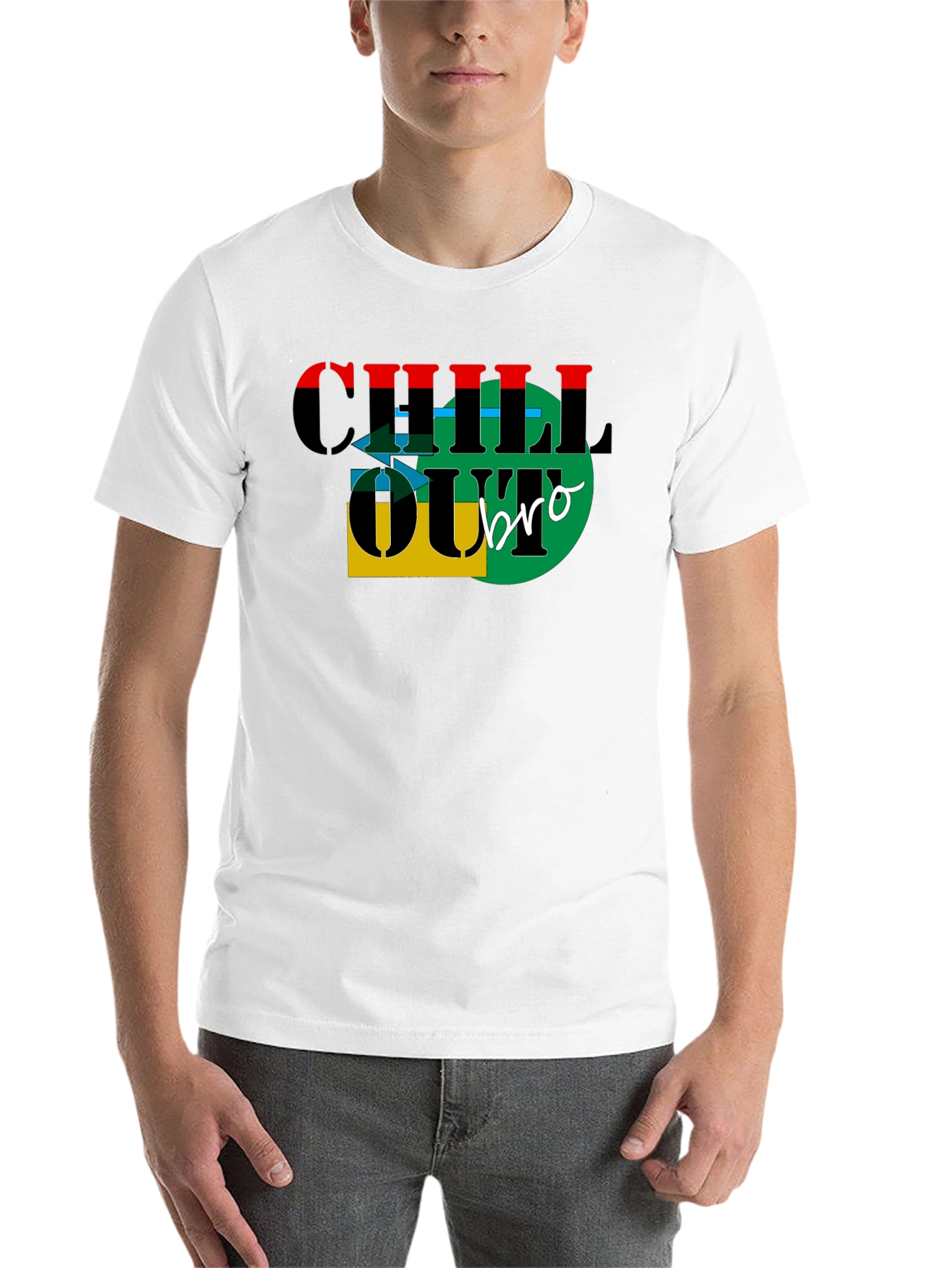 Black Chill Out Bro Graphic T-Shirt view 14