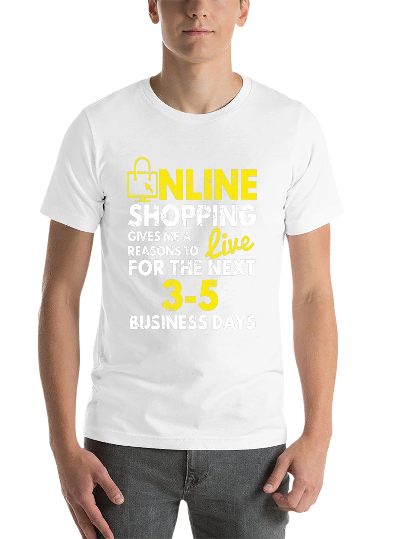 Black Online Shopping T-Shirt - Live for the Next 3-5 Days! view 14