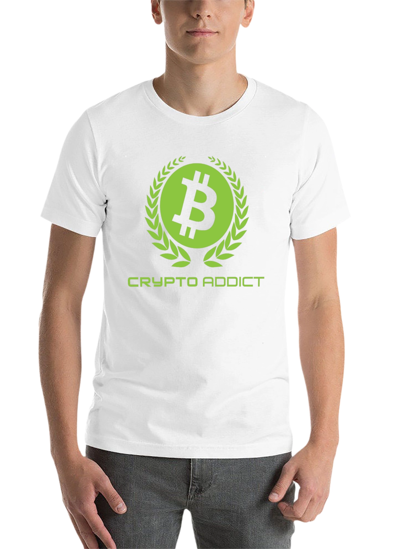 Black Crypto Addict Black T-Shirt with Bitcoin Design view 14
