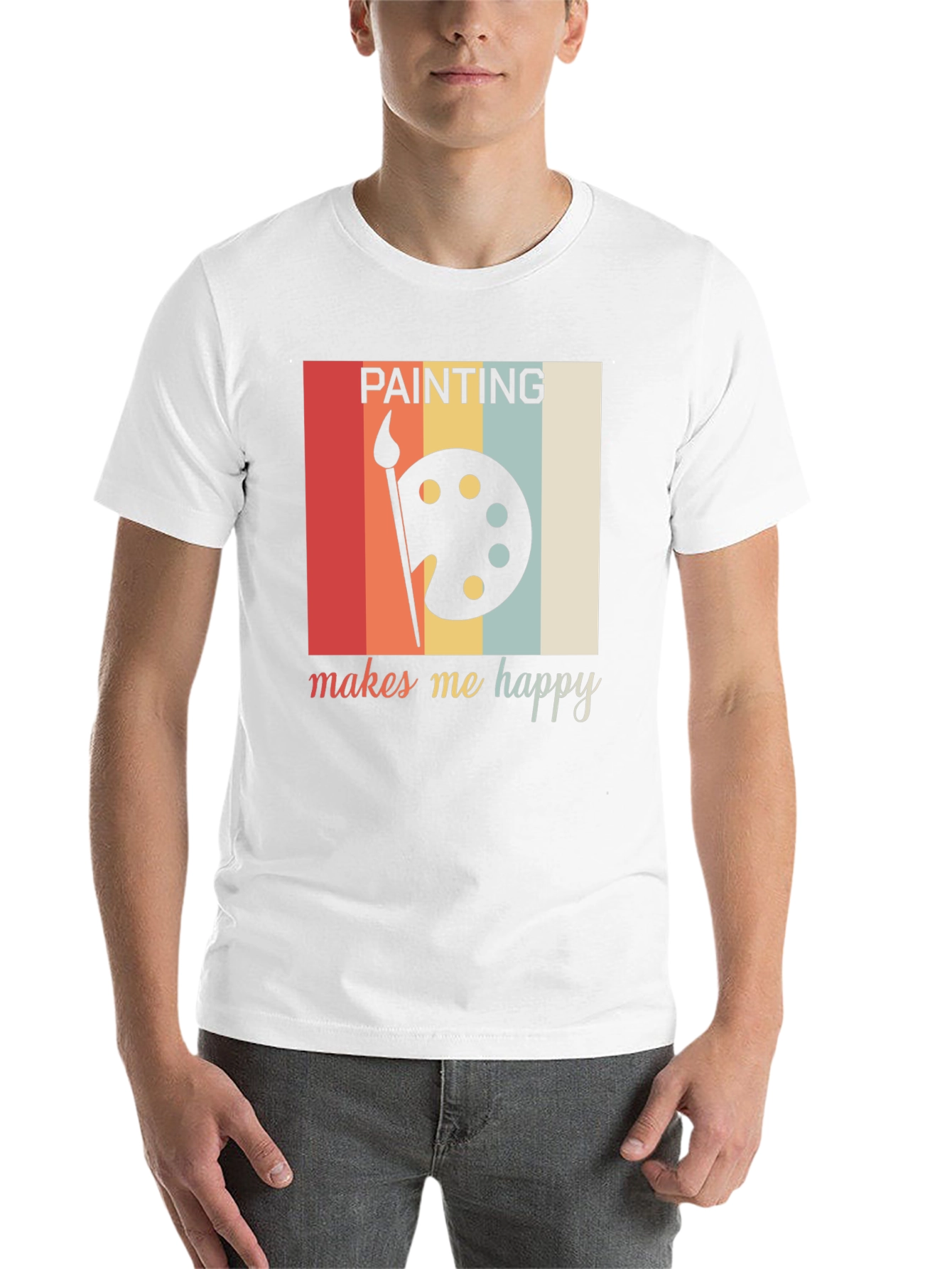 Black Painting Makes Me Happy Graphic Tee view 14
